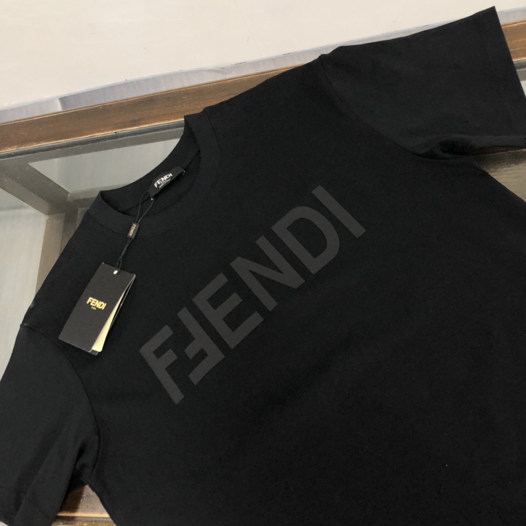 Replica Fendi - Logo-embroidered Cotton-jersey T-shirt