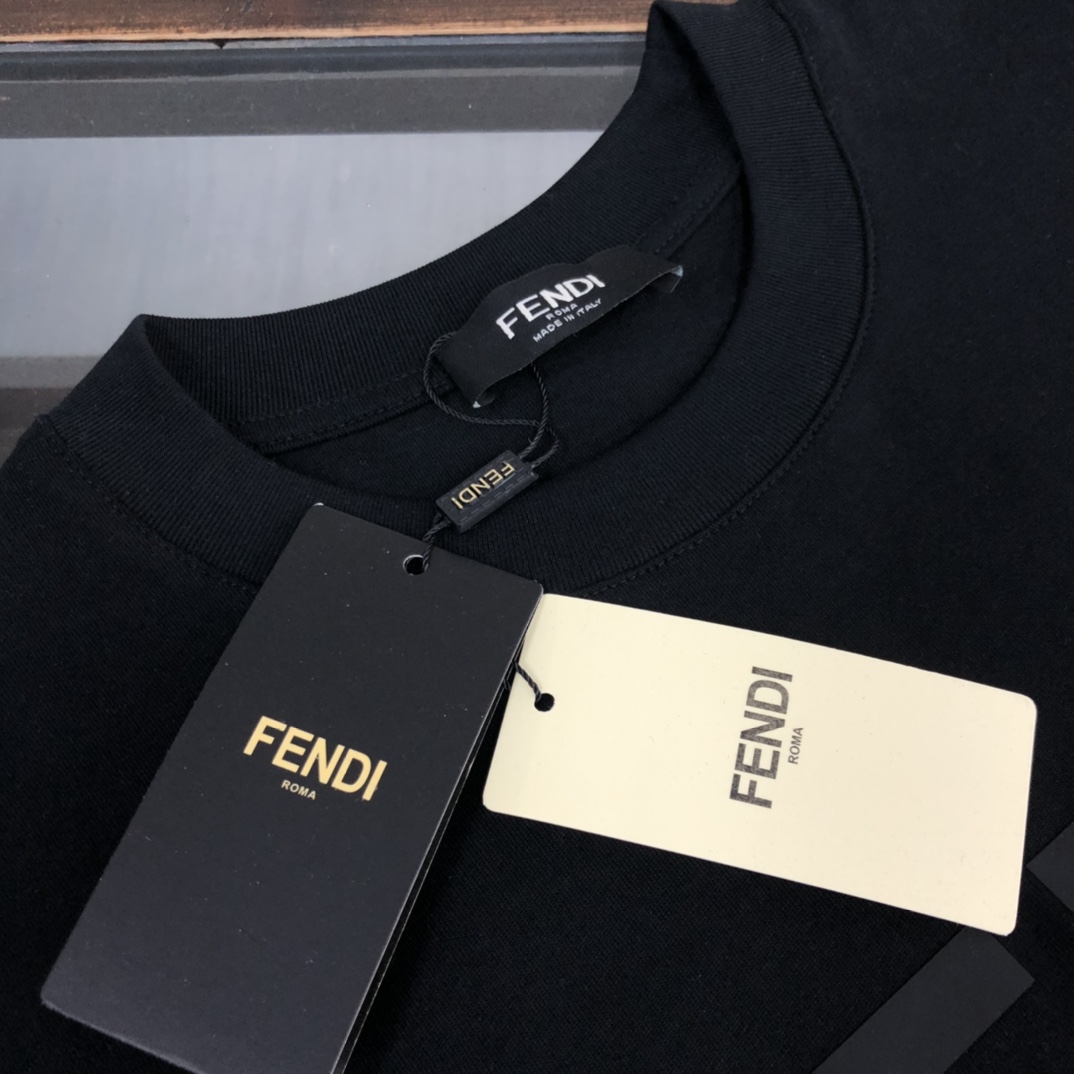 Replica Fendi - Logo-embroidered Cotton-jersey T-shirt