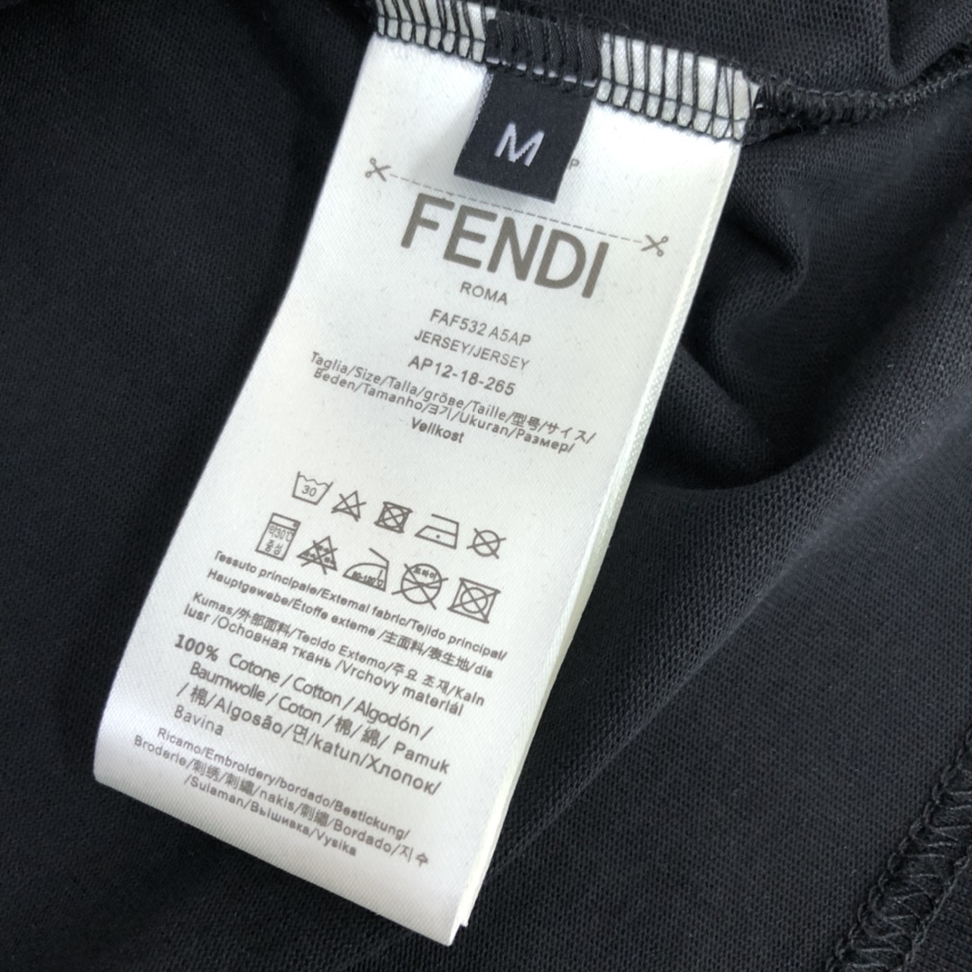 Replica Fendi - Logo-embroidered Cotton-jersey T-shirt