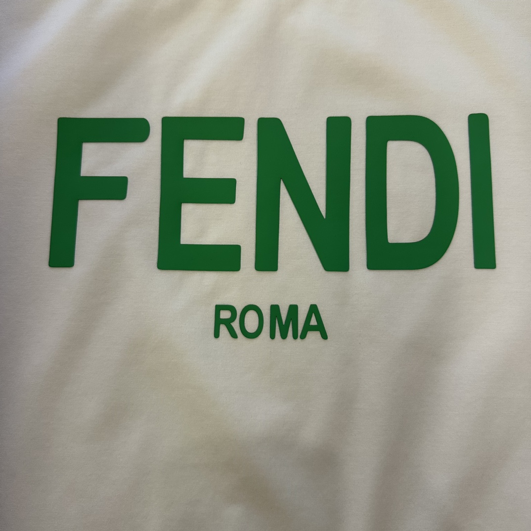 Replica Fendi Logo-Printed Crewneck T-Shirt