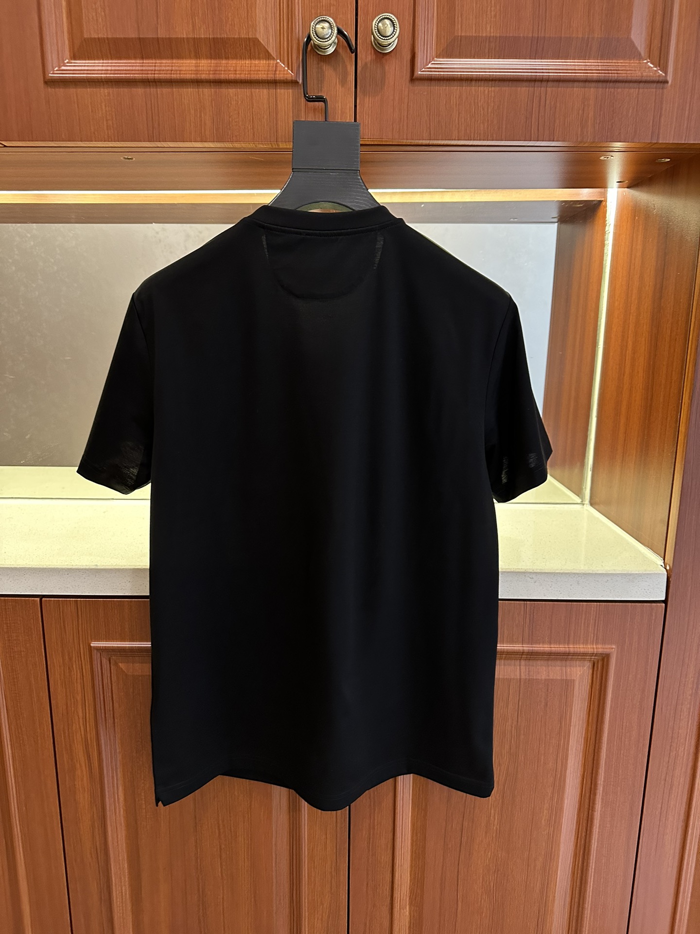 Replica Fendi Crew Neck Short Sleeve T-Shirt - Black T-Shirts