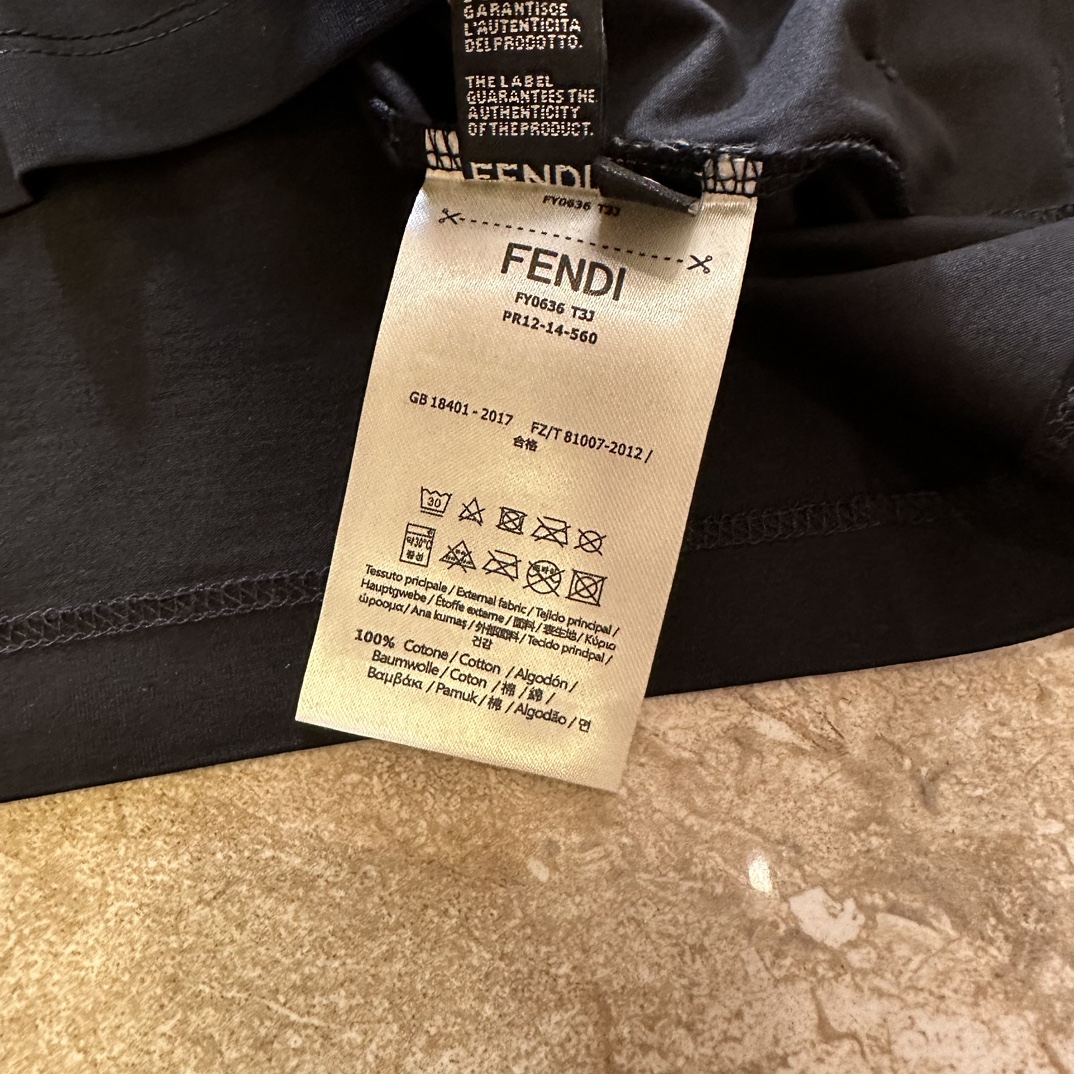 Replica FENDI T-shirt 46 Cotton black