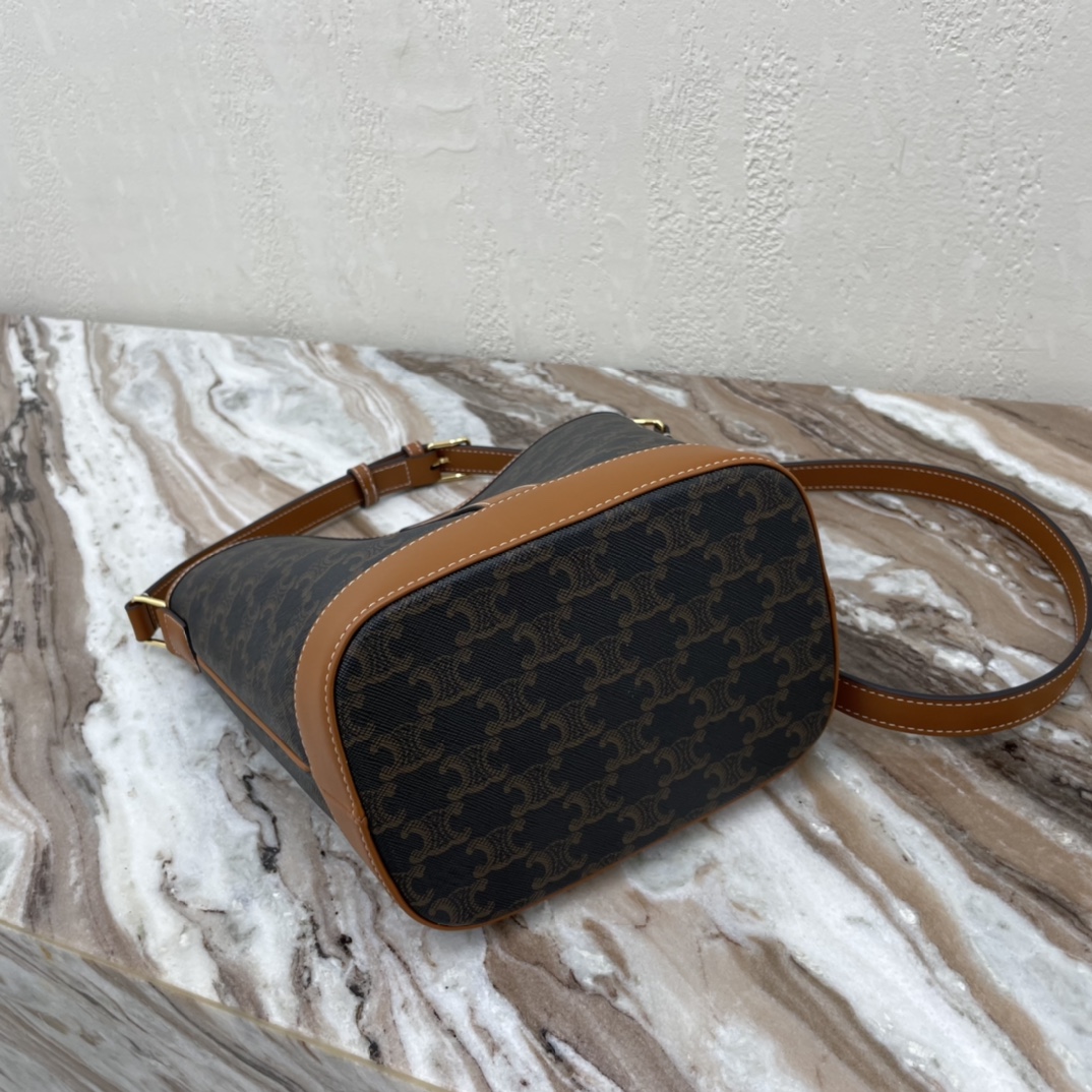 Replica Celine Bucket on Triomphe Canvas And Calfskin