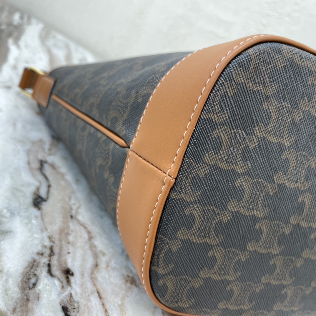 Replica Celine Bucket on Triomphe Canvas And Calfskin