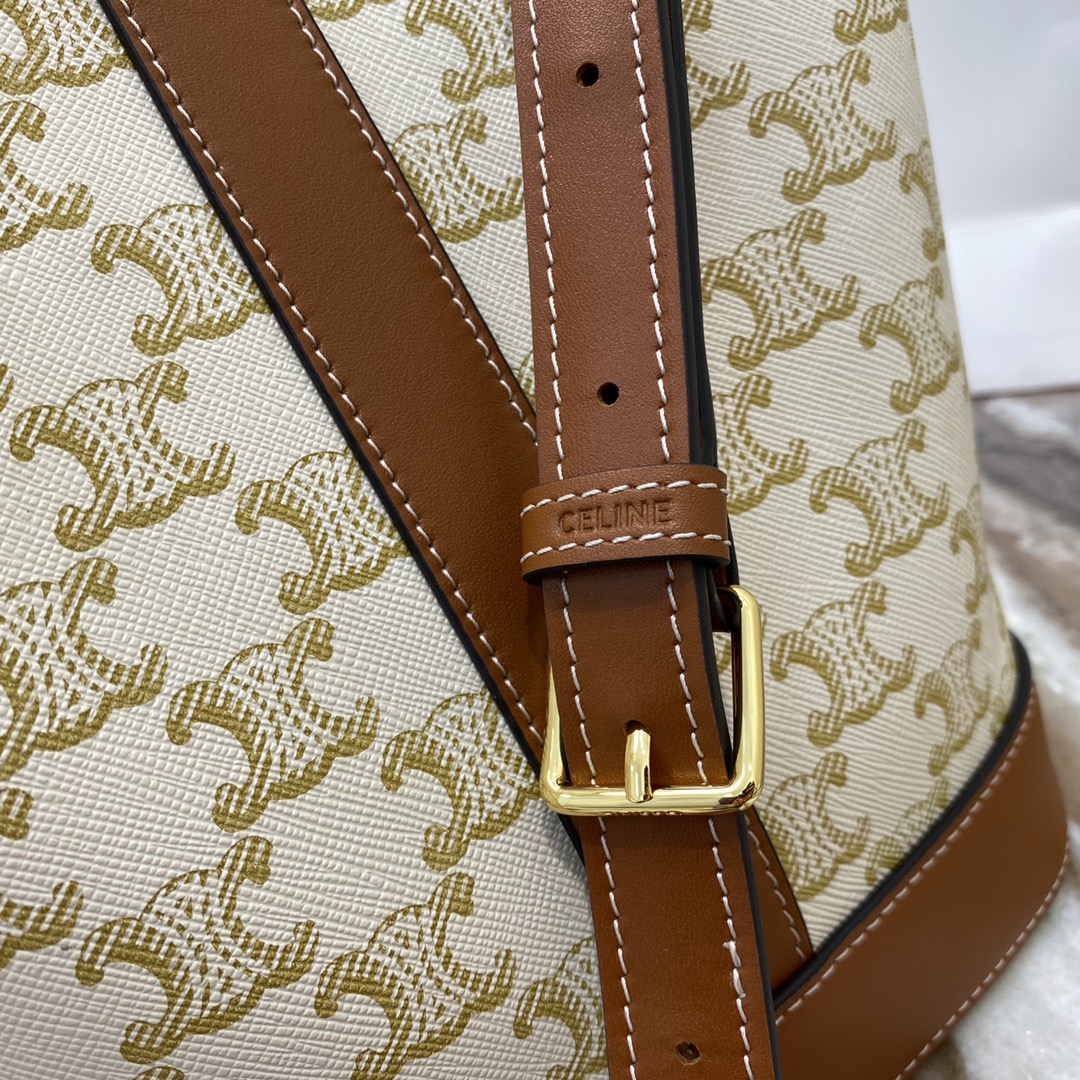 Replica Celine Bucket on Triomphe Canvas And Calfskin