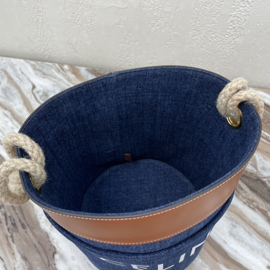 Replica Celine Bucket on Triomphe Canvas And Calfskin