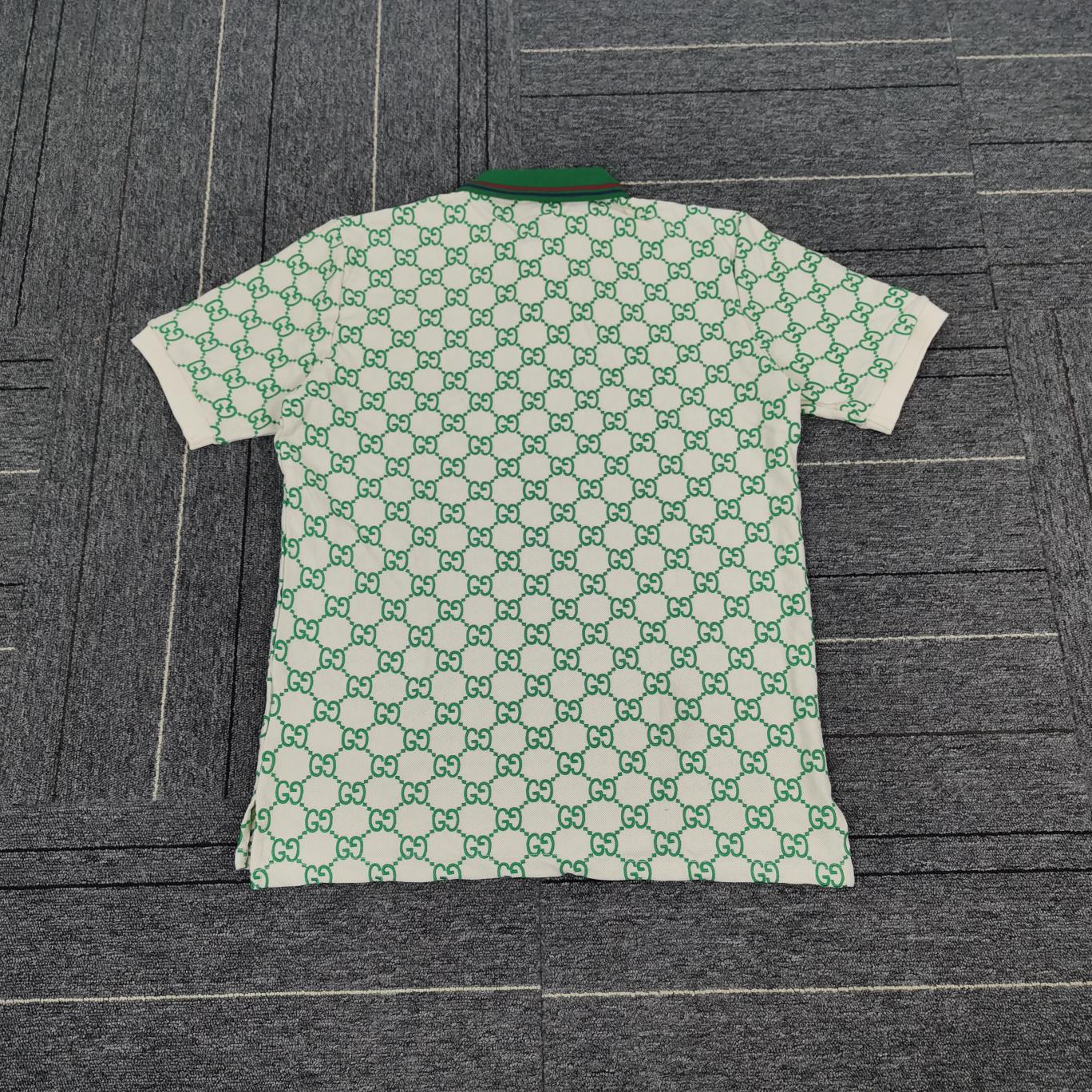 Replica Gucci White Embroidered Polo