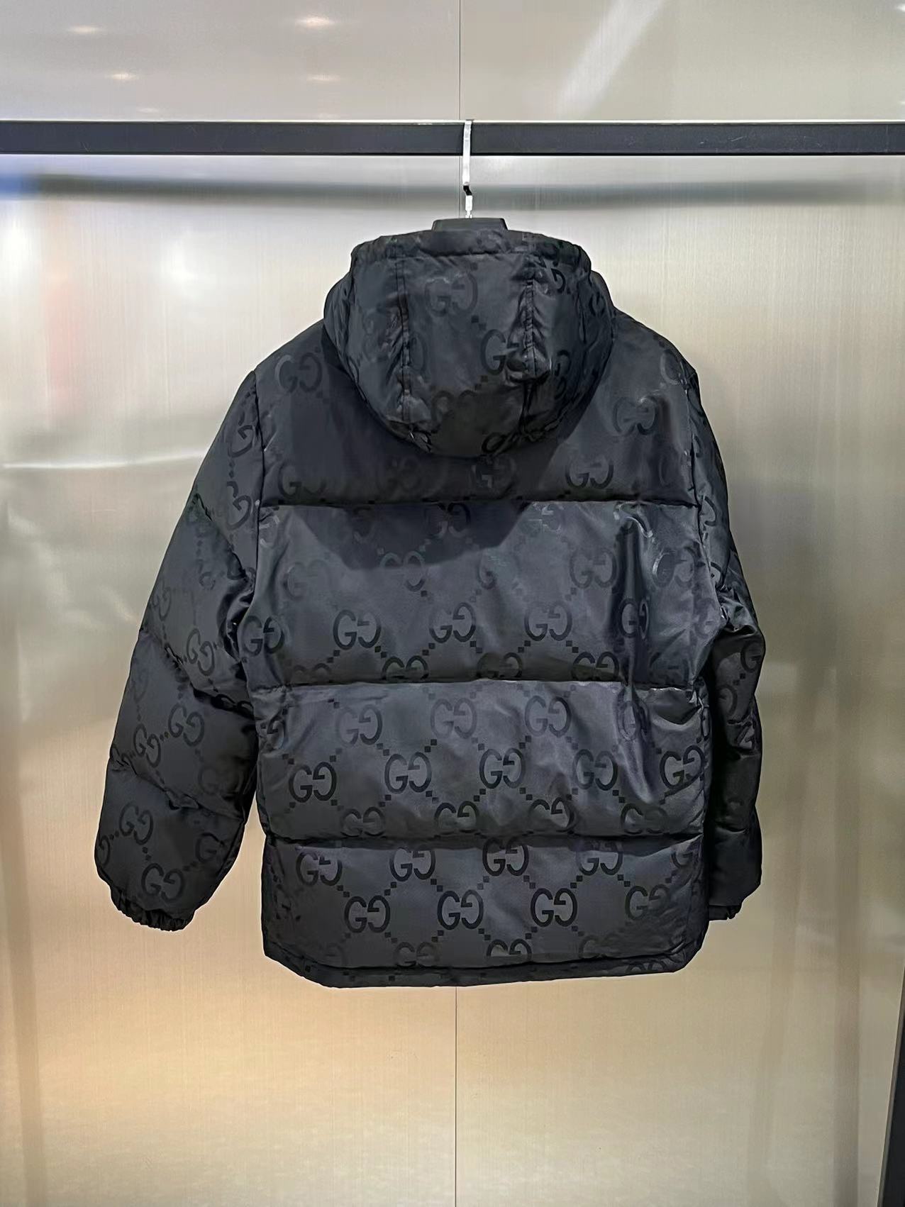 Replica Gucci Jumbo GG Nylon Canvas Goose-Down Jacket Black