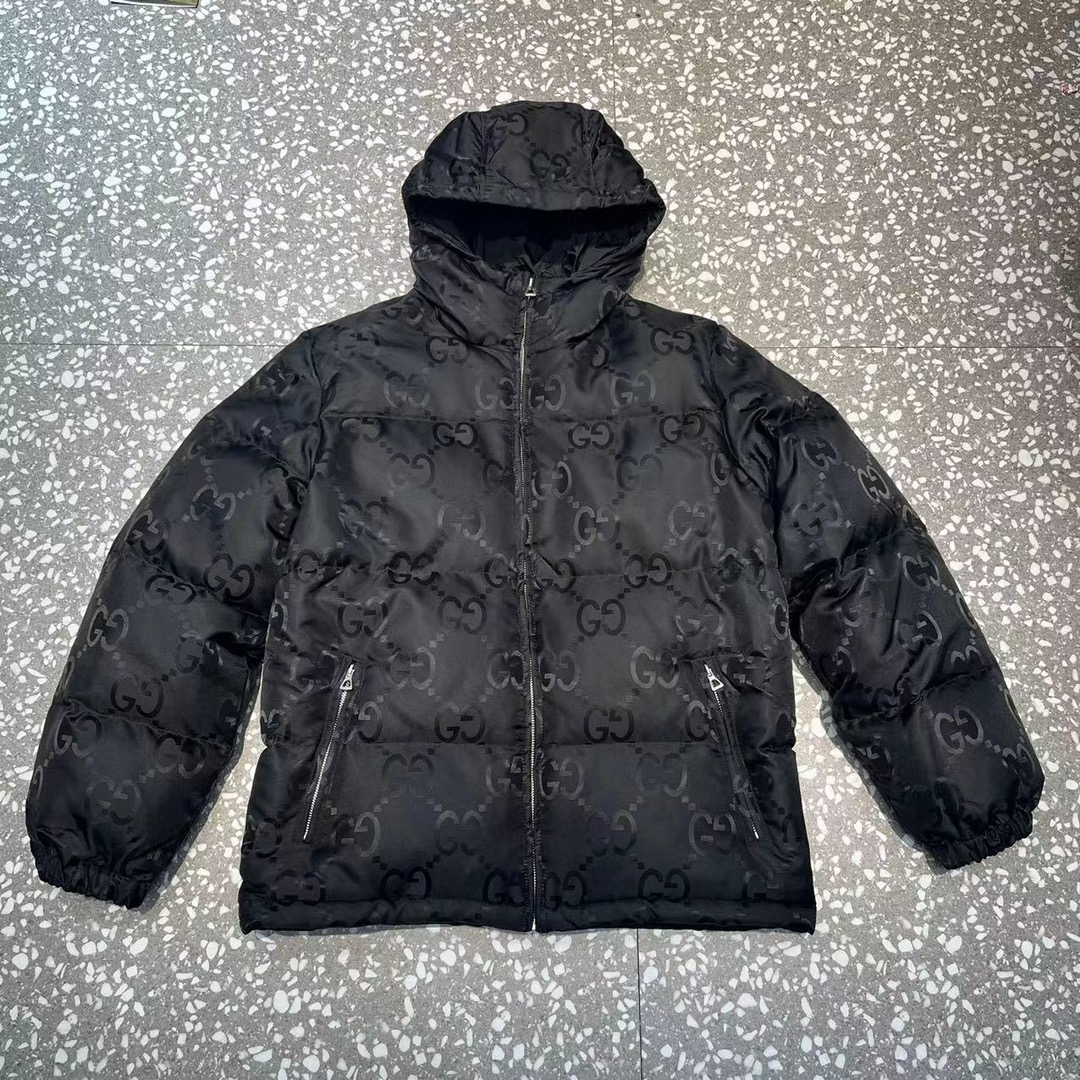 Replica Gucci Jumbo GG Nylon Canvas Goose-Down Jacket Black