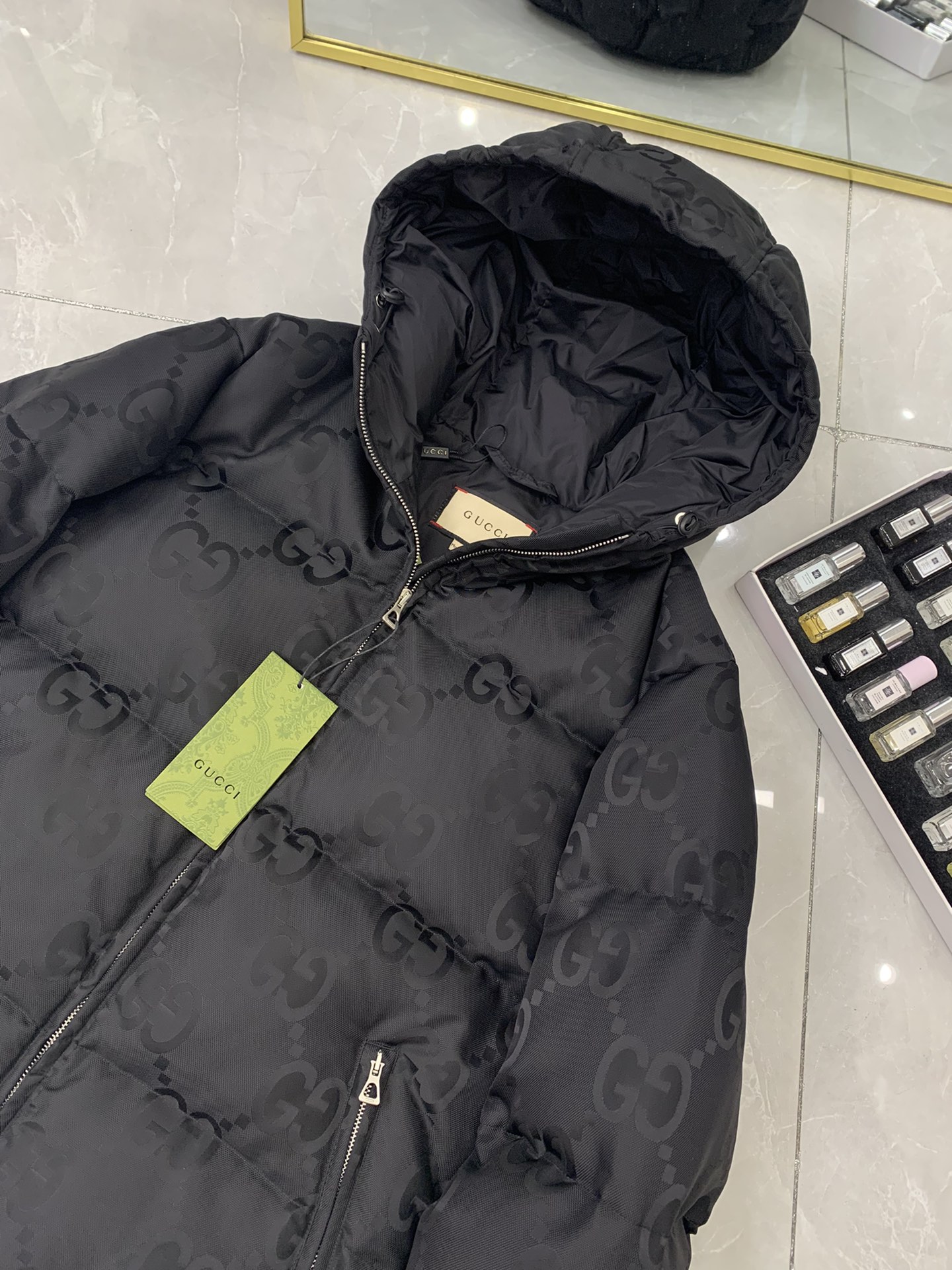 Replica Gucci - Jumbo GG canvas jacket - men - Polyamide/Feather Down