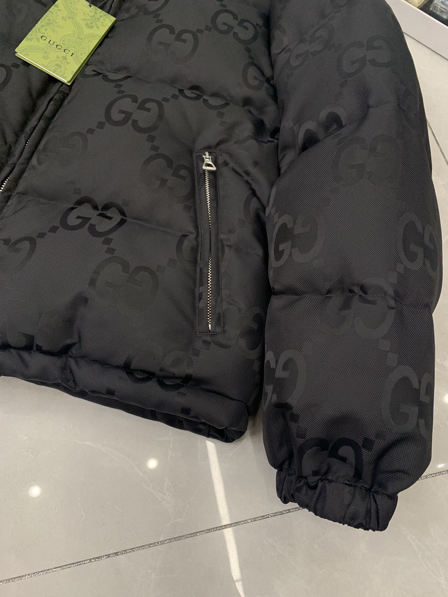 Replica Gucci - Jumbo GG canvas jacket - men - Polyamide/Feather Down