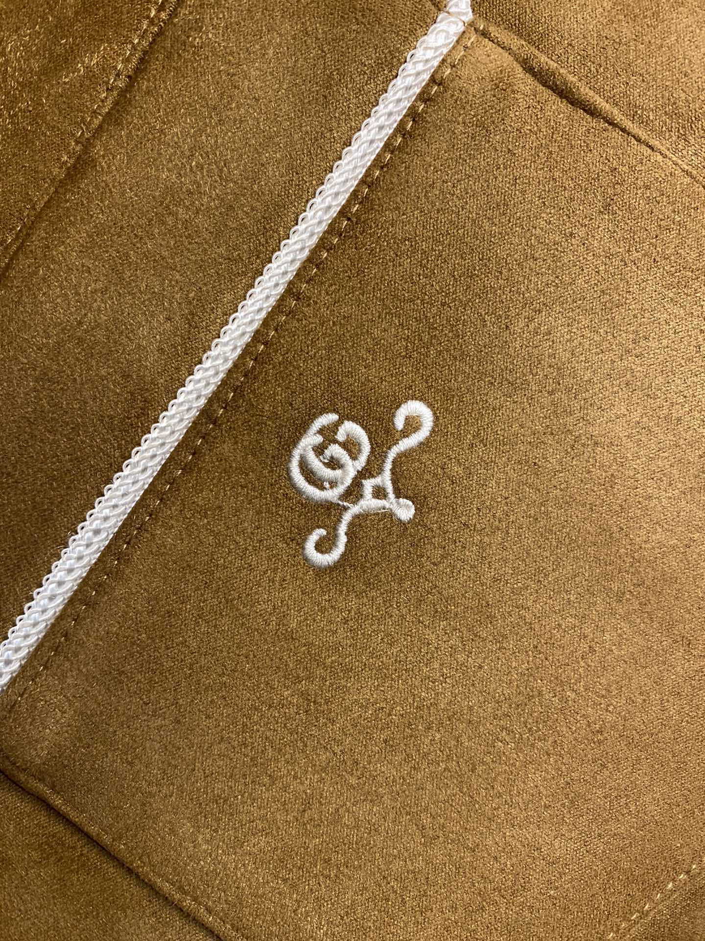 Replica Suede shirt with embroidery in brown | GUCCI® US