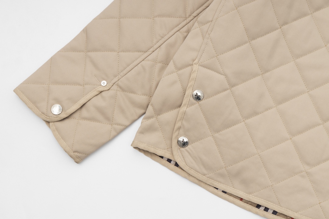 Replica BURBERRY Cotton Corduroy-Trimmed Quilted Shell Jacket Beige