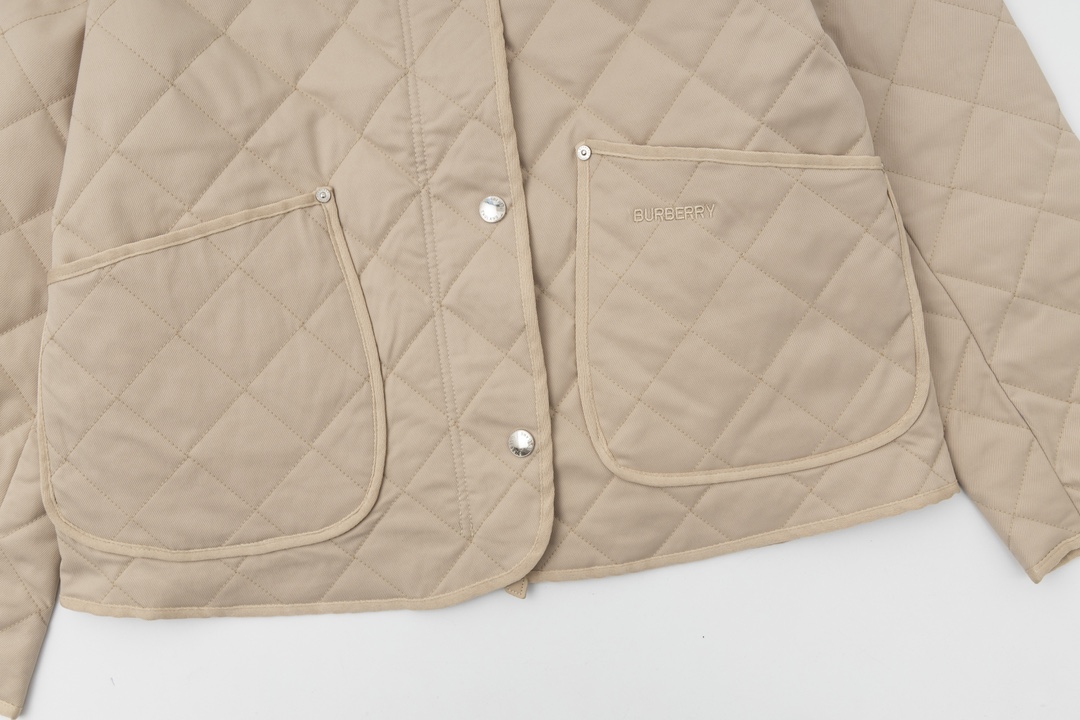 Replica BURBERRY Cotton Corduroy-Trimmed Quilted Shell Jacket Beige