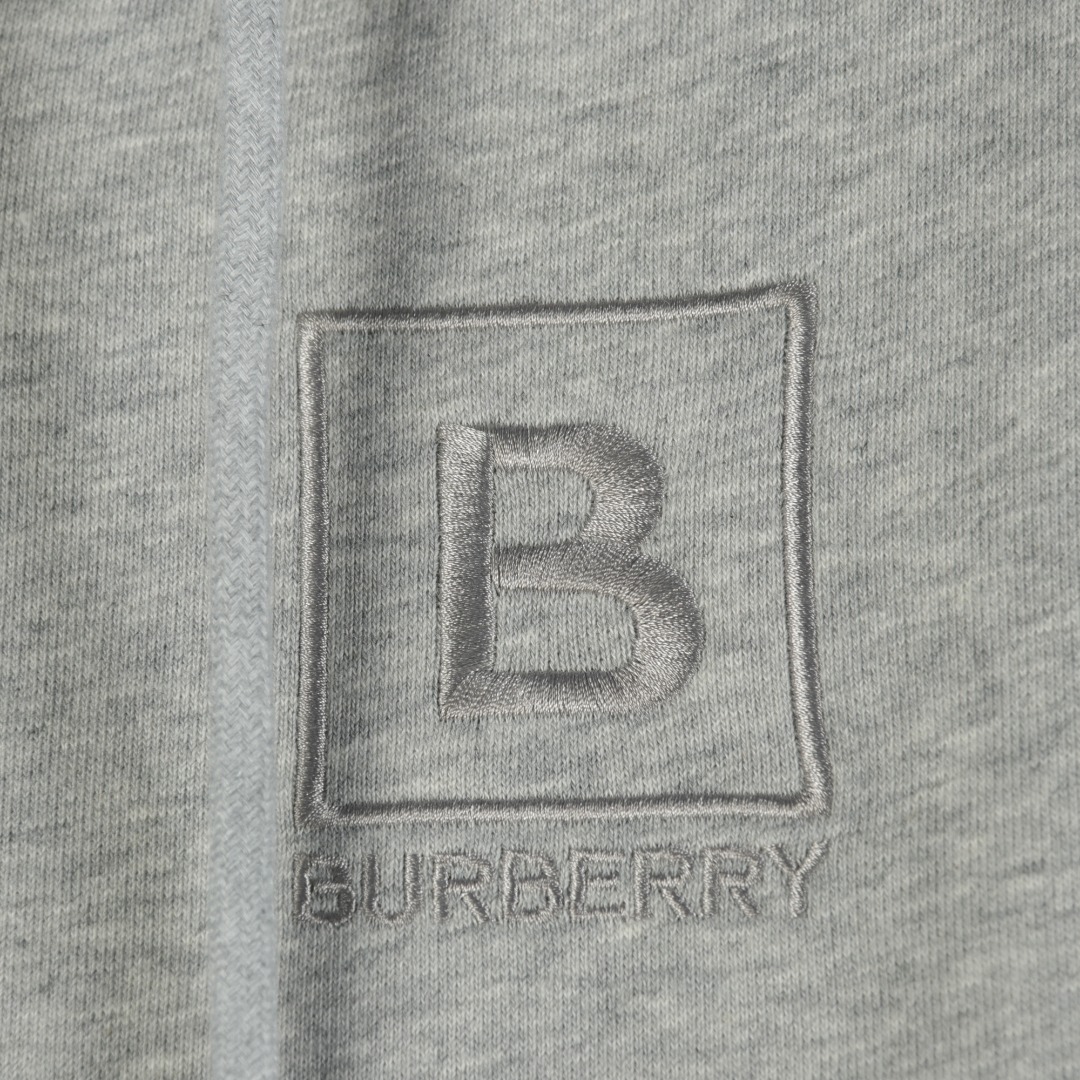 Replica Burberry Women's Letter Graphic Cotton Blend Zip Hoodie Pale Grey S