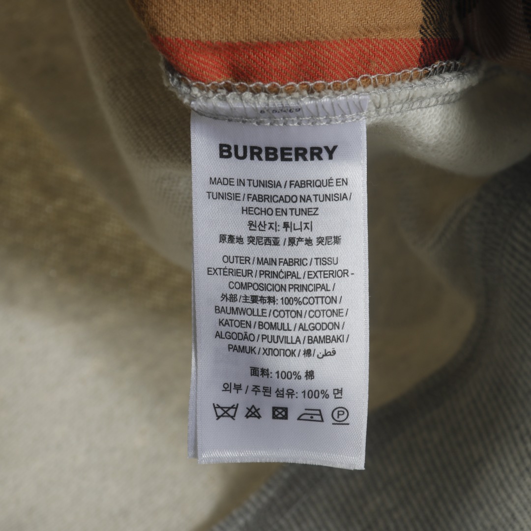 Replica Burberry Women's Letter Graphic Cotton Blend Zip Hoodie Pale Grey S