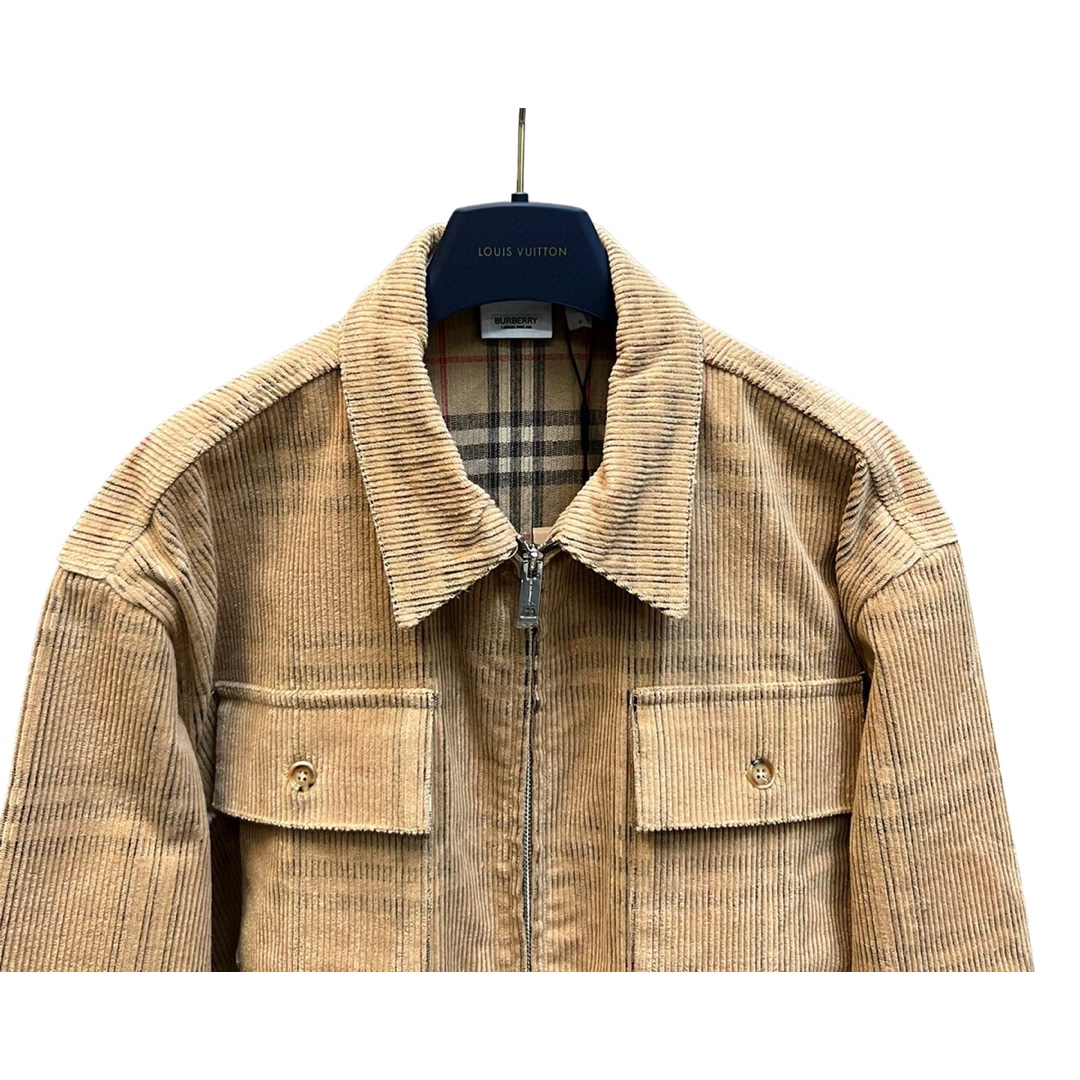 Replica Burberry Partel Corduroy Check Overshirt in Natural for Men