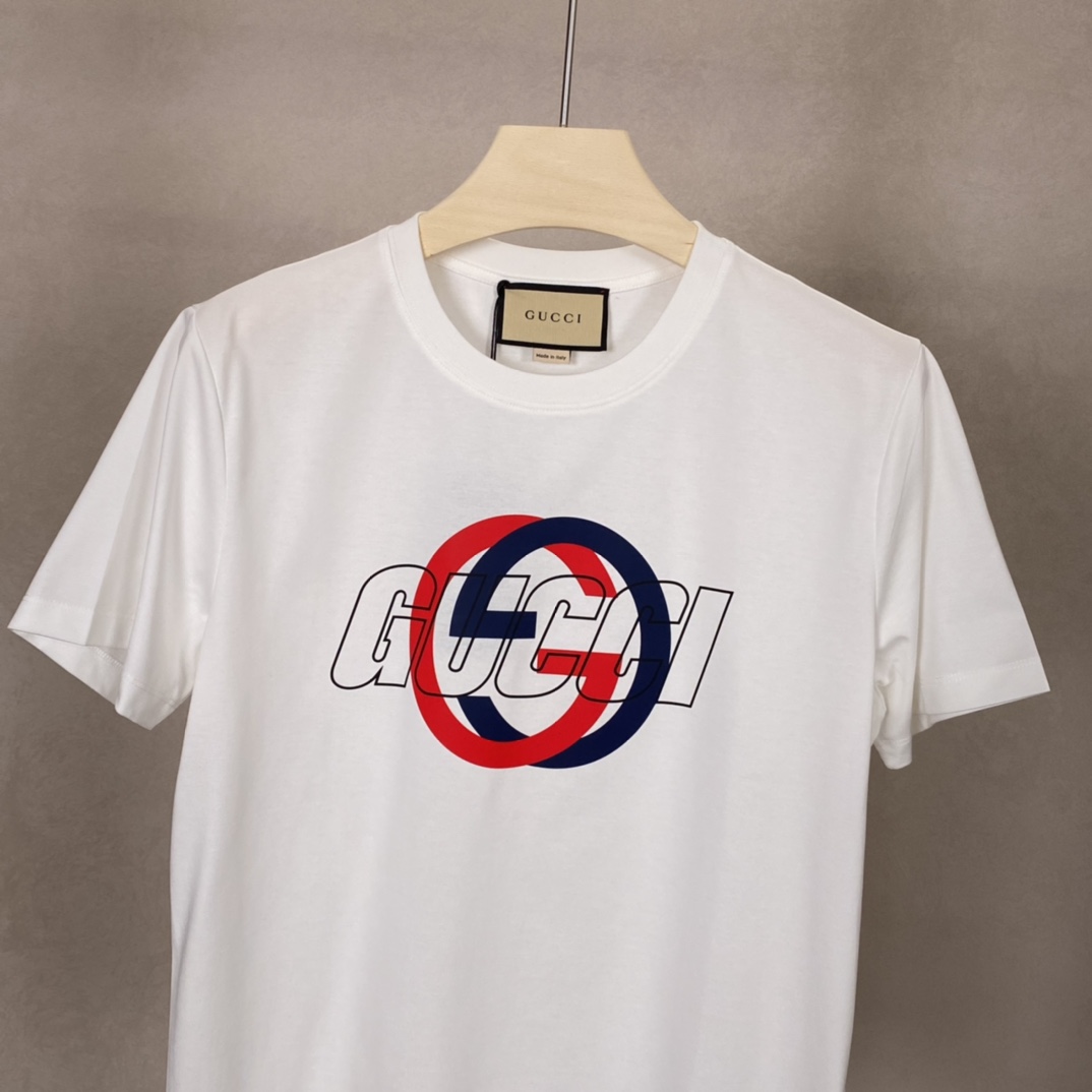 Replica GUCCI Cotton Jersey Printed T-shirt, Size S, White, Ready-to-wear