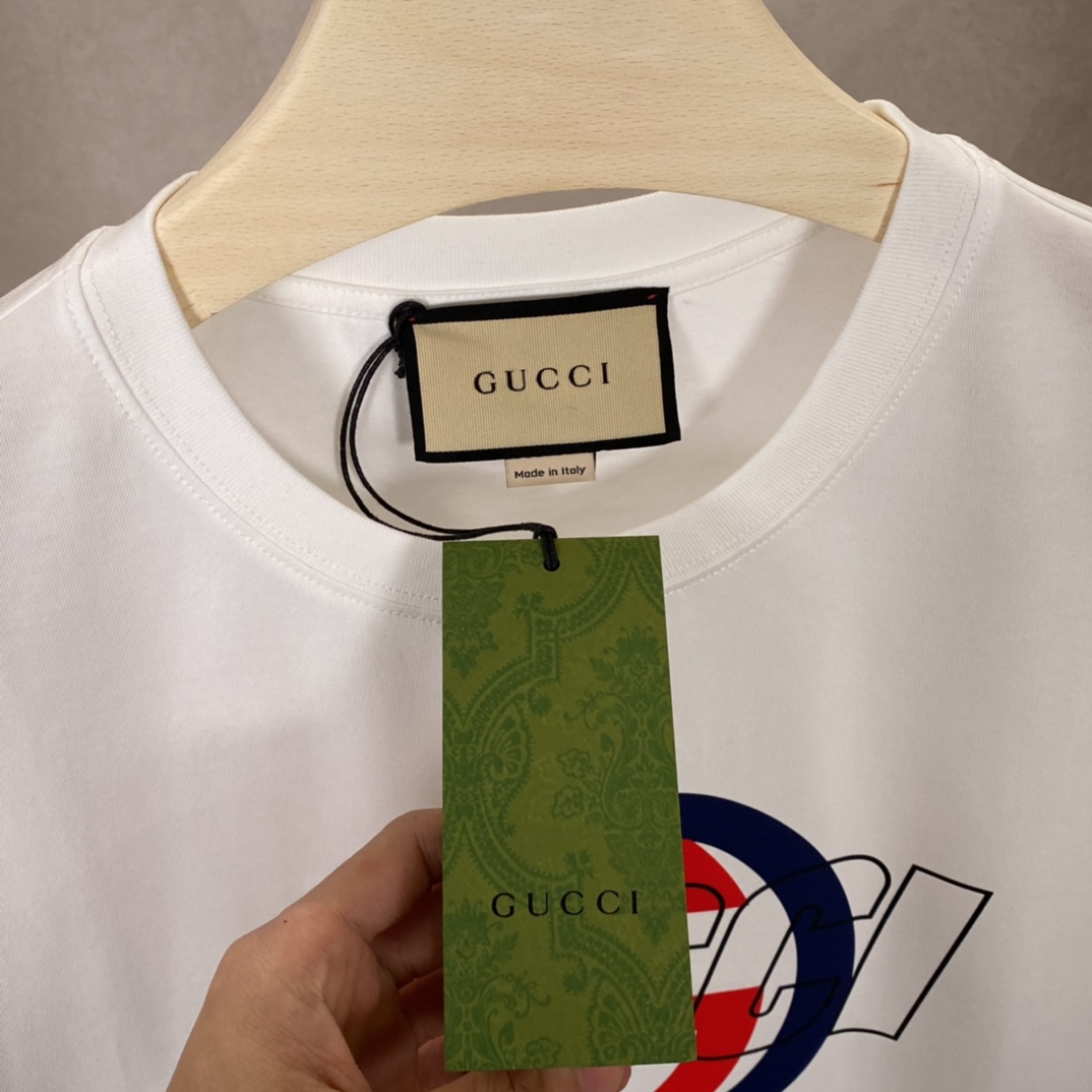 Replica GUCCI Cotton Jersey Printed T-shirt, Size S, White, Ready-to-wear