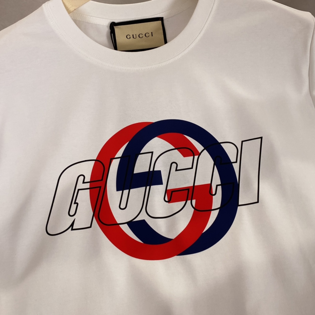 Replica GUCCI Cotton Jersey Printed T-shirt, Size S, White, Ready-to-wear