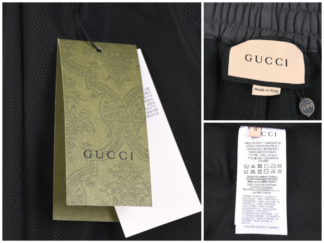 Replica GUCCI contrast color trim patchwork drawstring shorts