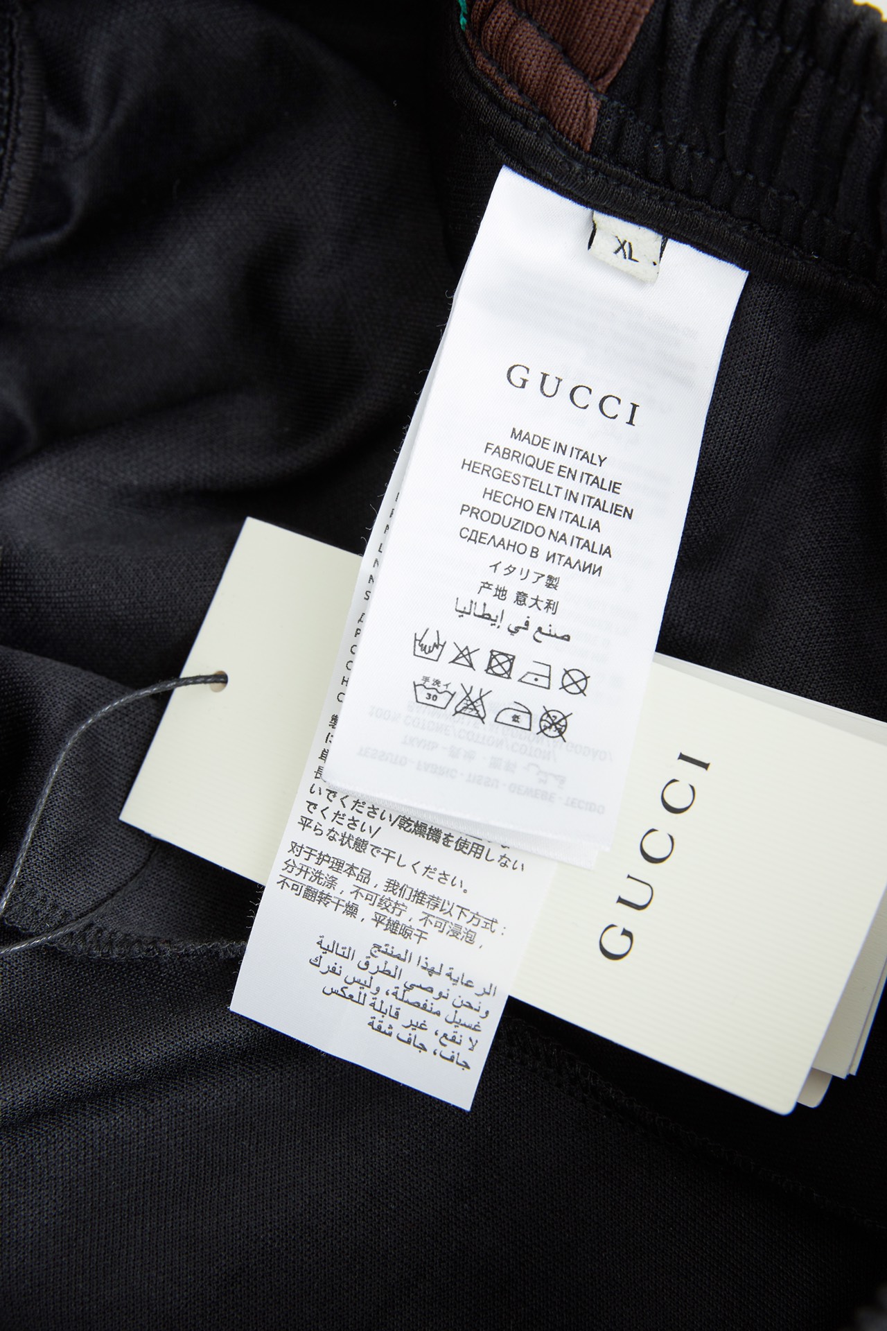 Replica GUCCI  red green ribbon black casual shorts