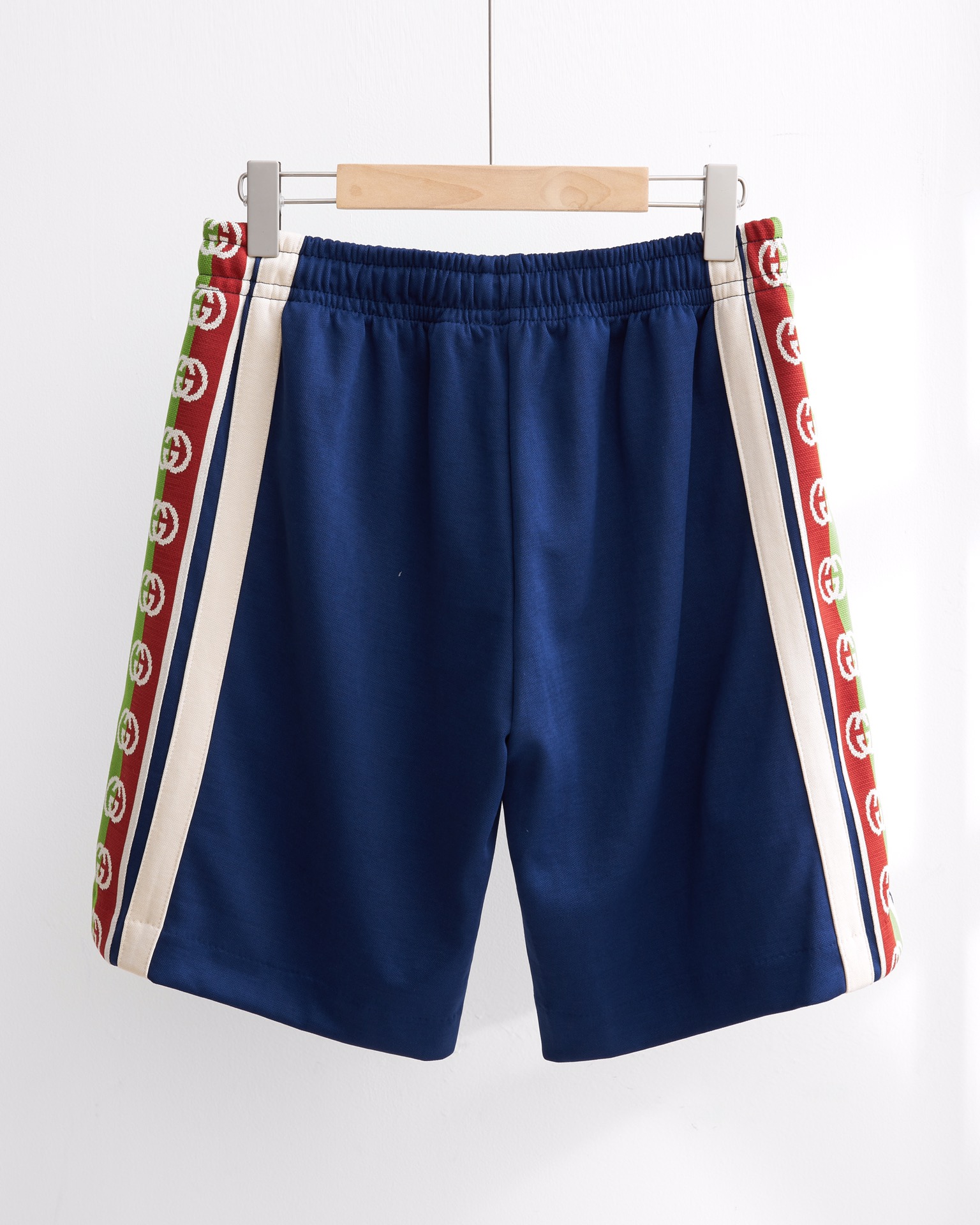 Replica GUCCI green double G ribbon zipper shorts