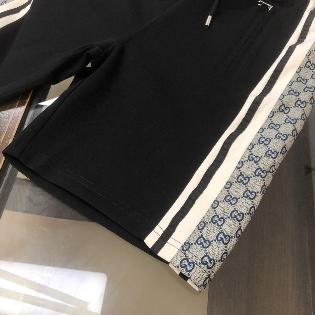 Replica Gucci pants hem jacquard ribbon patchwork shorts