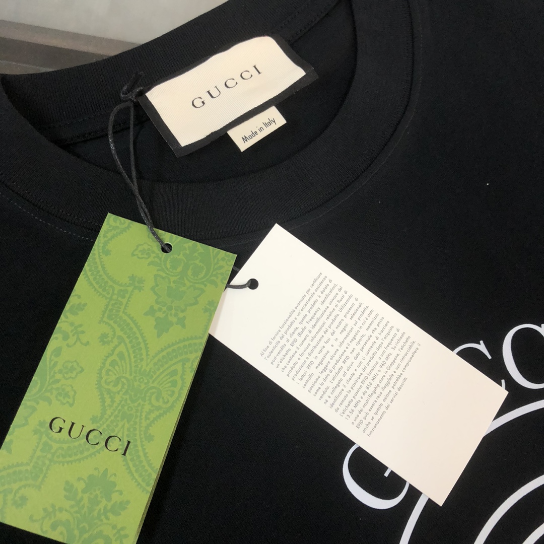 Replica GUCCI black printed T-shirt