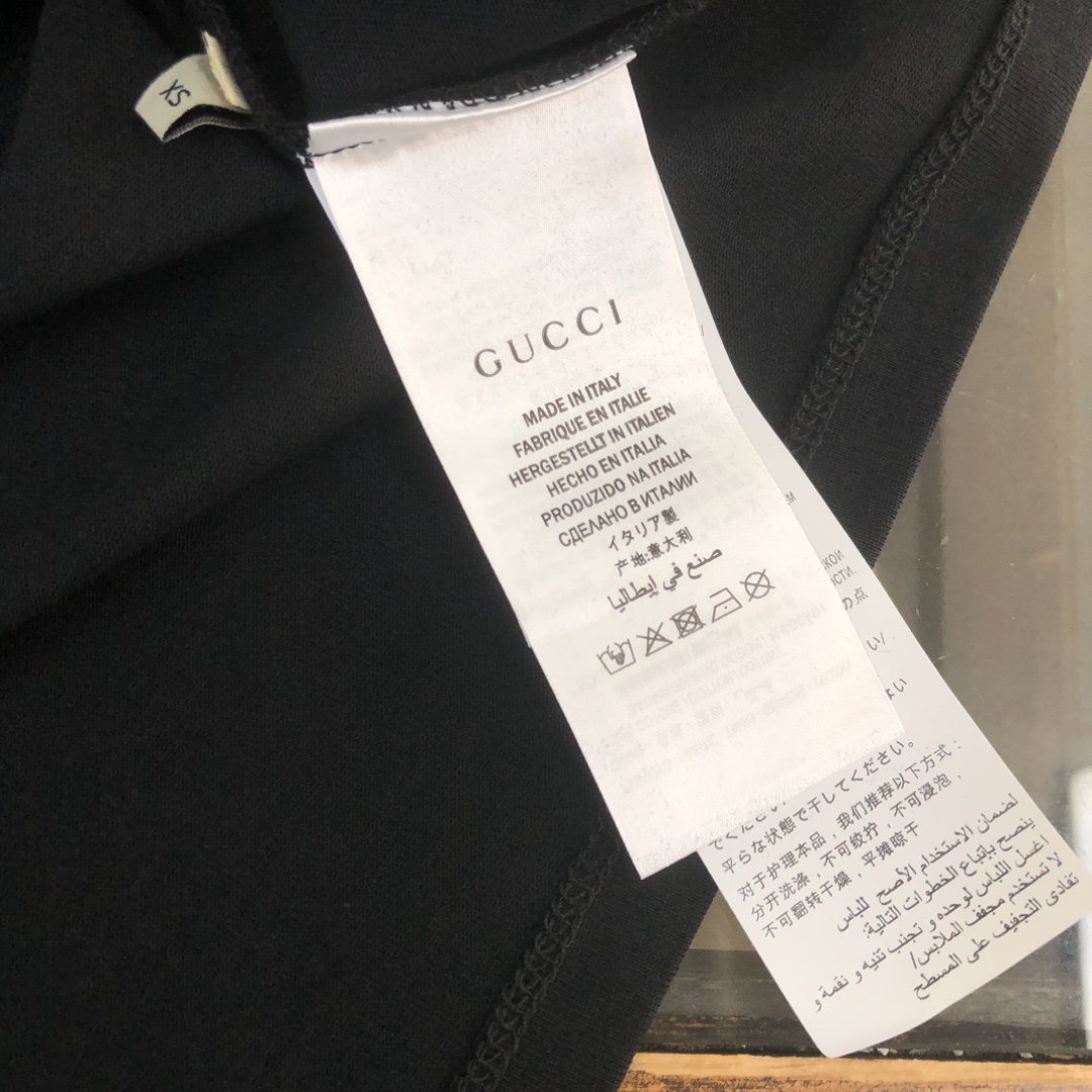 Replica GUCCI black printed T-shirt