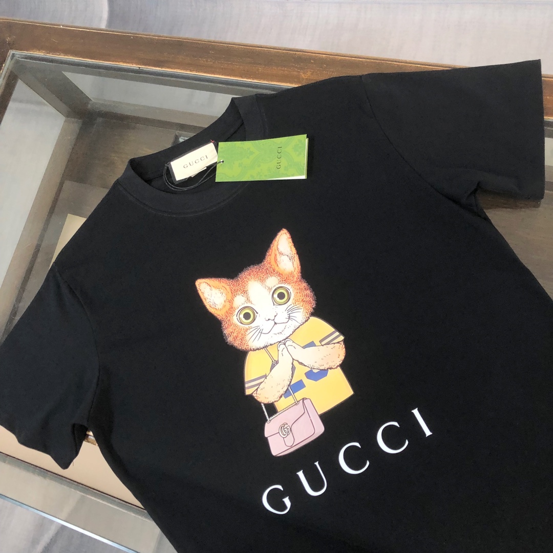 Replica Gucci Cat pattern printing TShirt