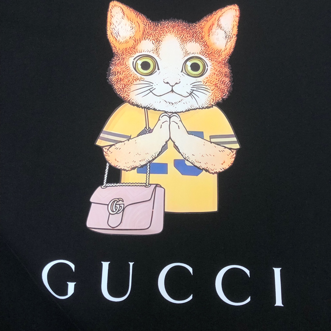 Replica Gucci Cat pattern printing TShirt