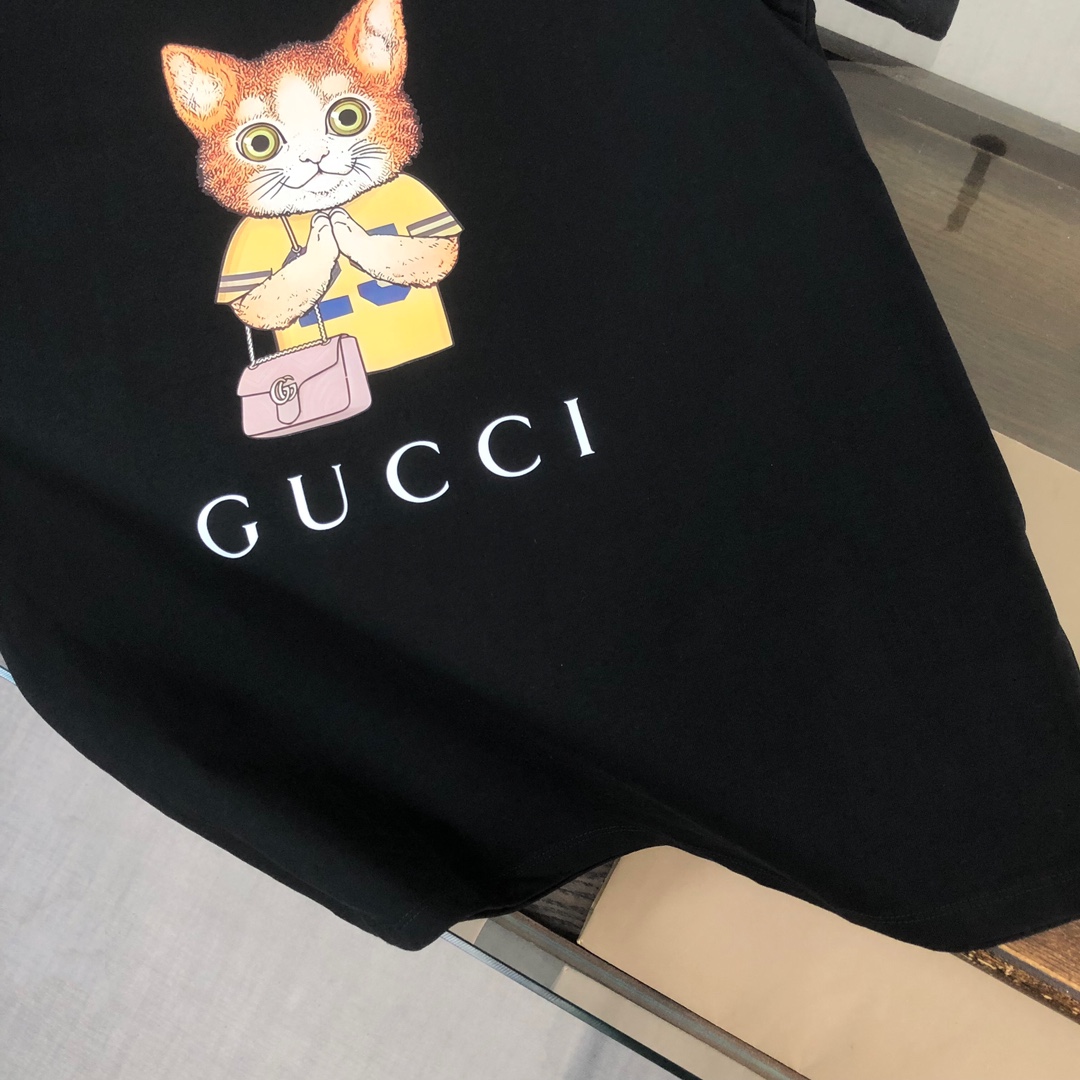 Replica Gucci Cat pattern printing TShirt