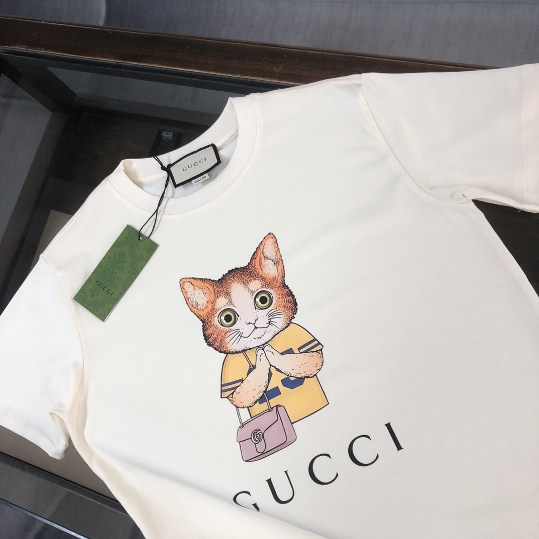 Replica Gucci Cat pattern printing TShirt