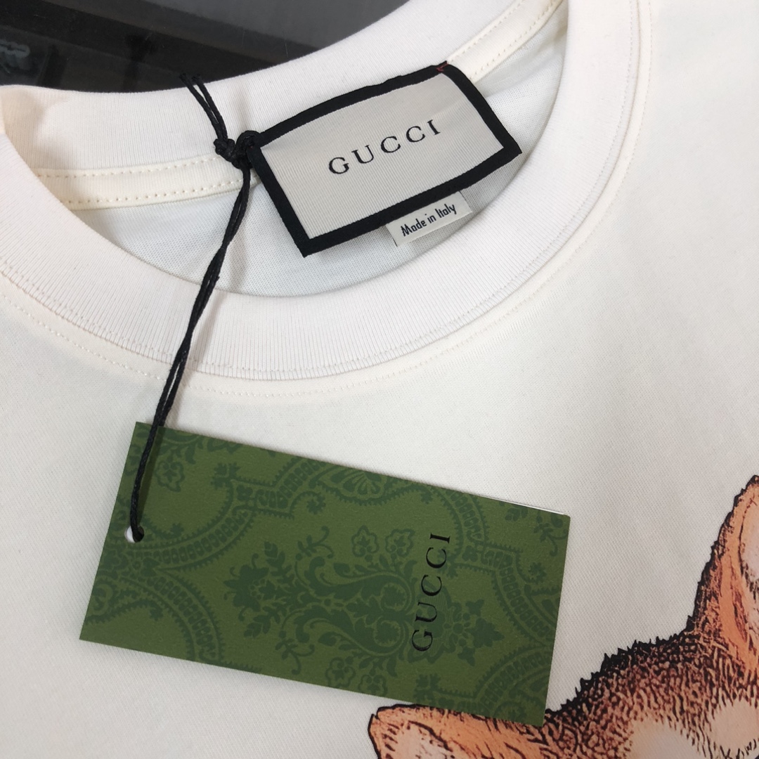 Replica Gucci Cat pattern printing TShirt