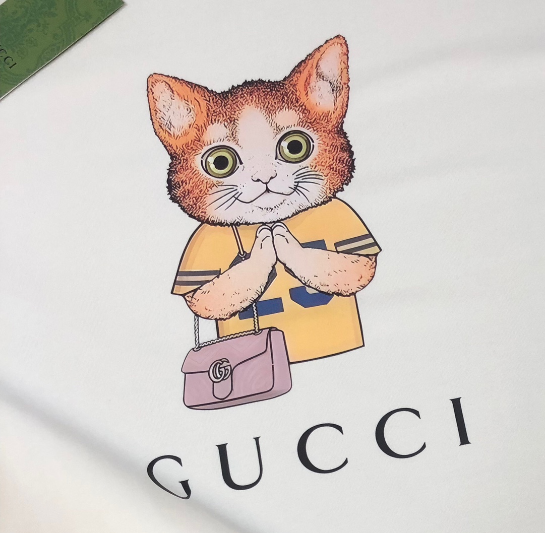 Replica Gucci Cat pattern printing TShirt