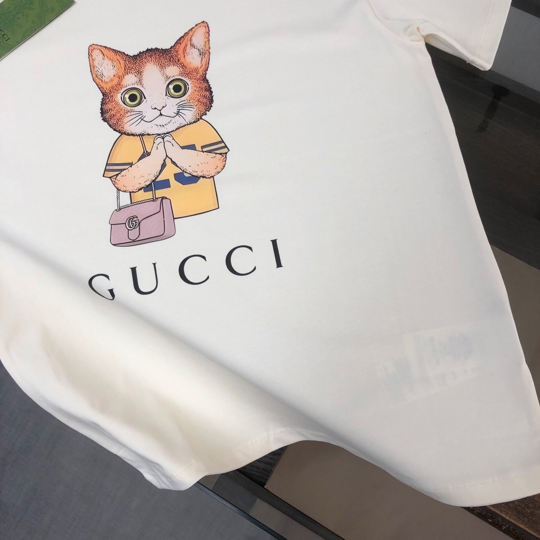 Replica Gucci Cat pattern printing TShirt