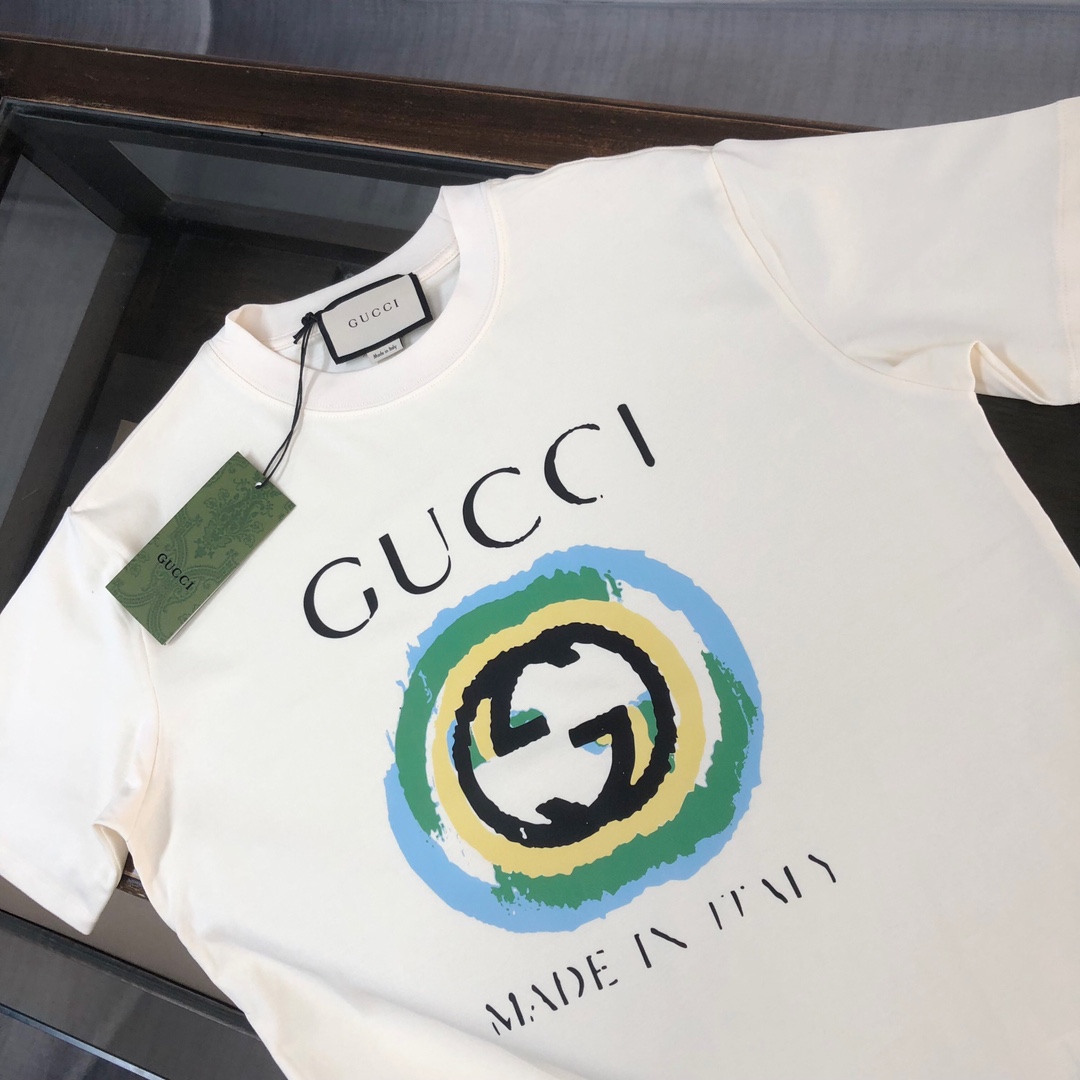 Replica Gucci T-shirt Cream Ivory Interlocking GG