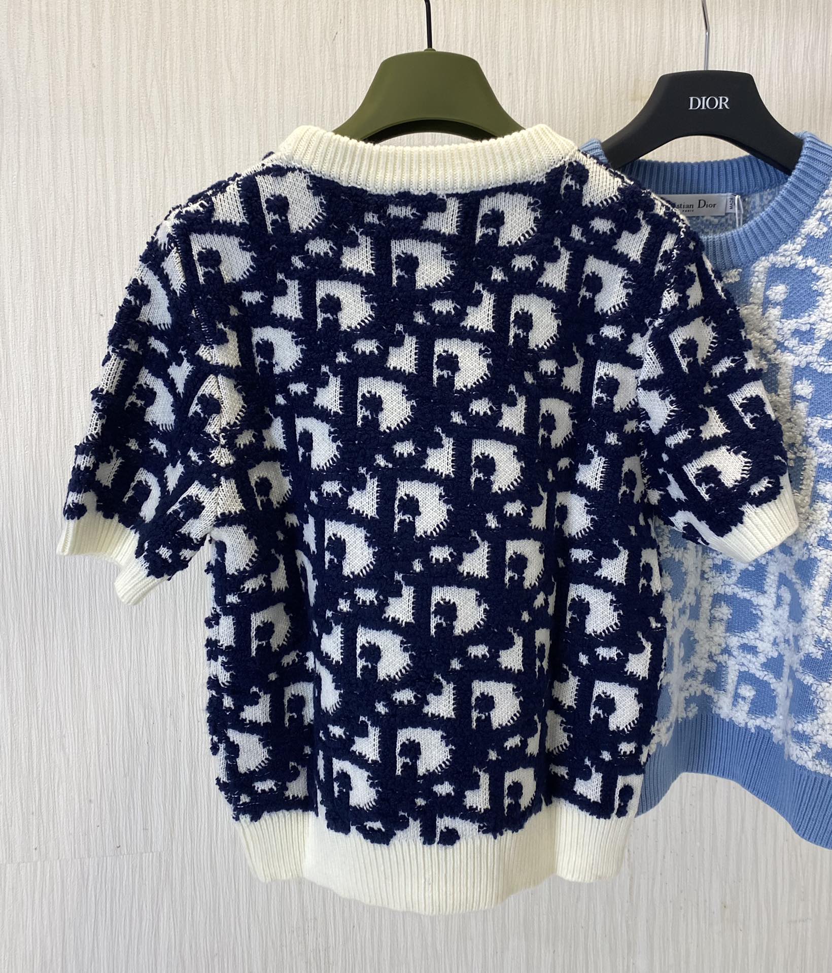 Replica DIOR Vintage Holiday Time Blue/White Floral Print Pullover Sweater size Large