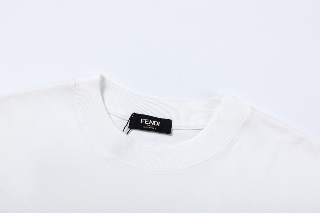 Replica Fendi new glasses color printed T-shirt short sleeve|white