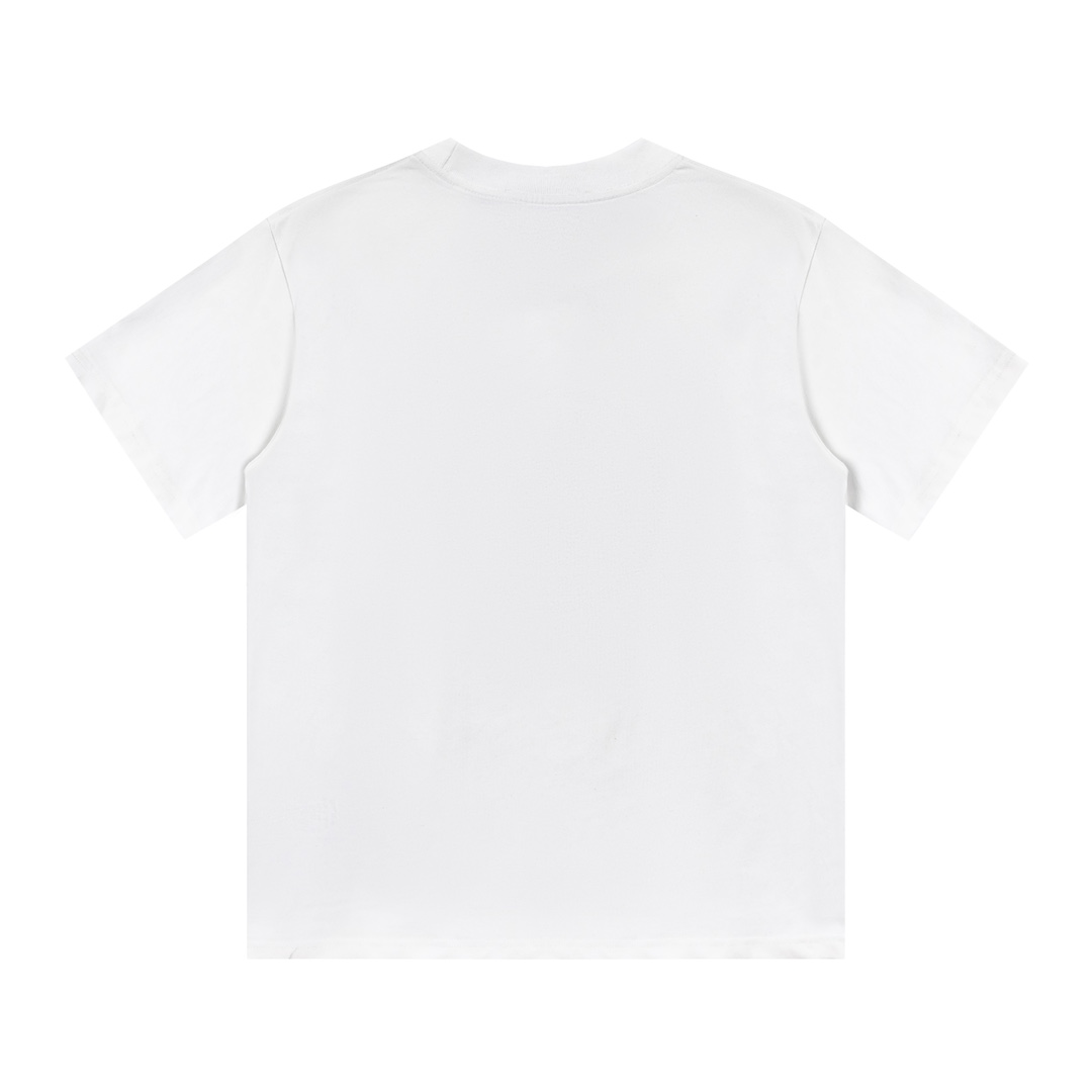 Replica Fendi Classic little monster glasses leather tag T-shirt short sleeves|white