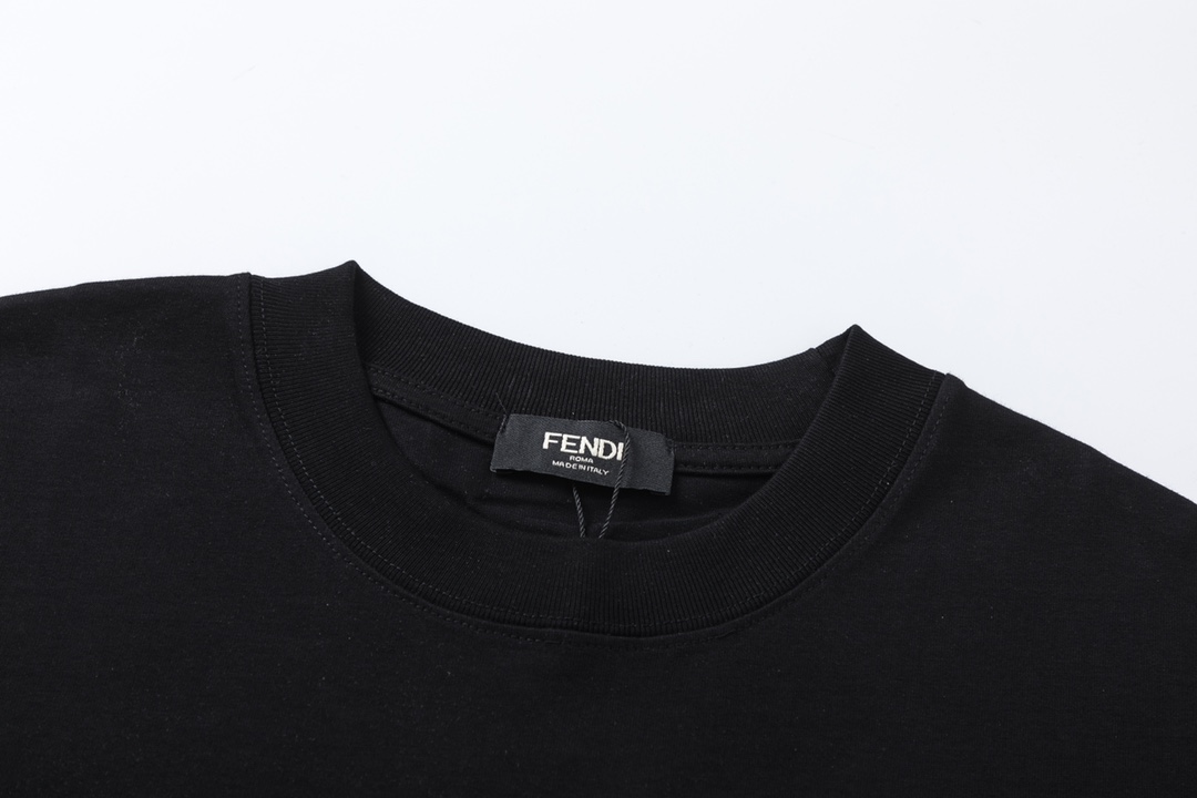 Replica Fendi new glasses color printed T-shirt short sleeve|black