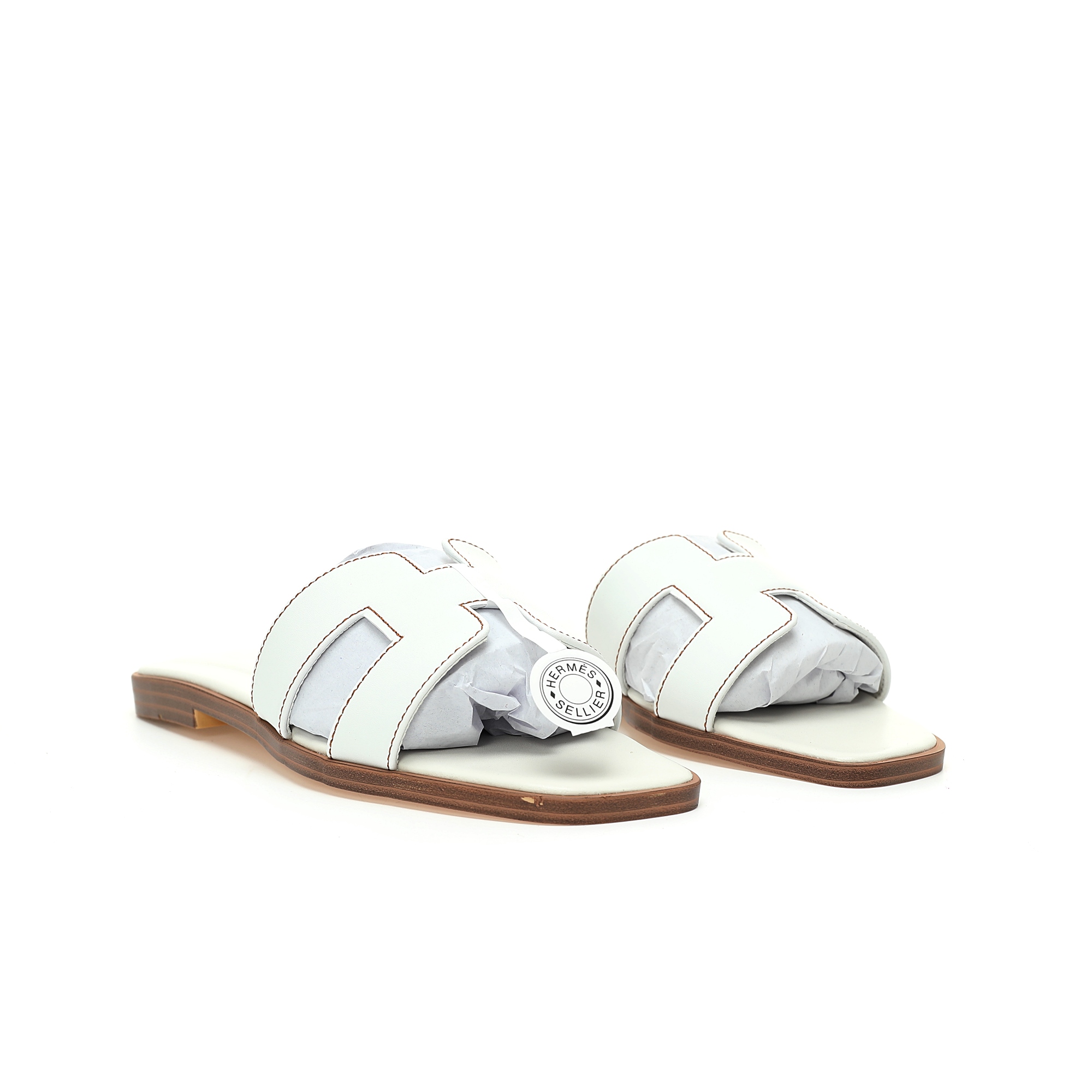 Replica Hermes Oran Sandal  White Alligator Shoe