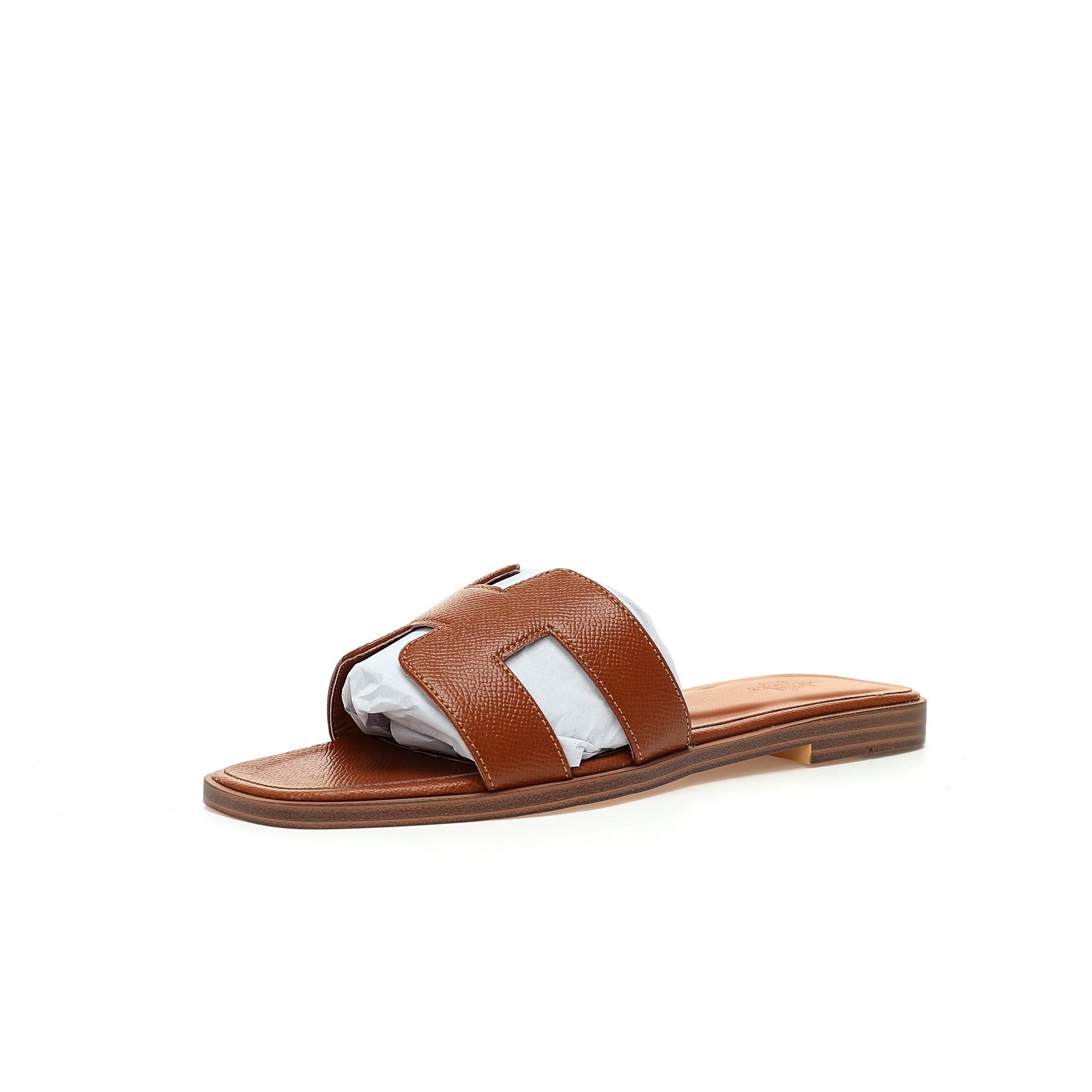 Replica Hermes Oran Sandal  Brown Alligator Shoe