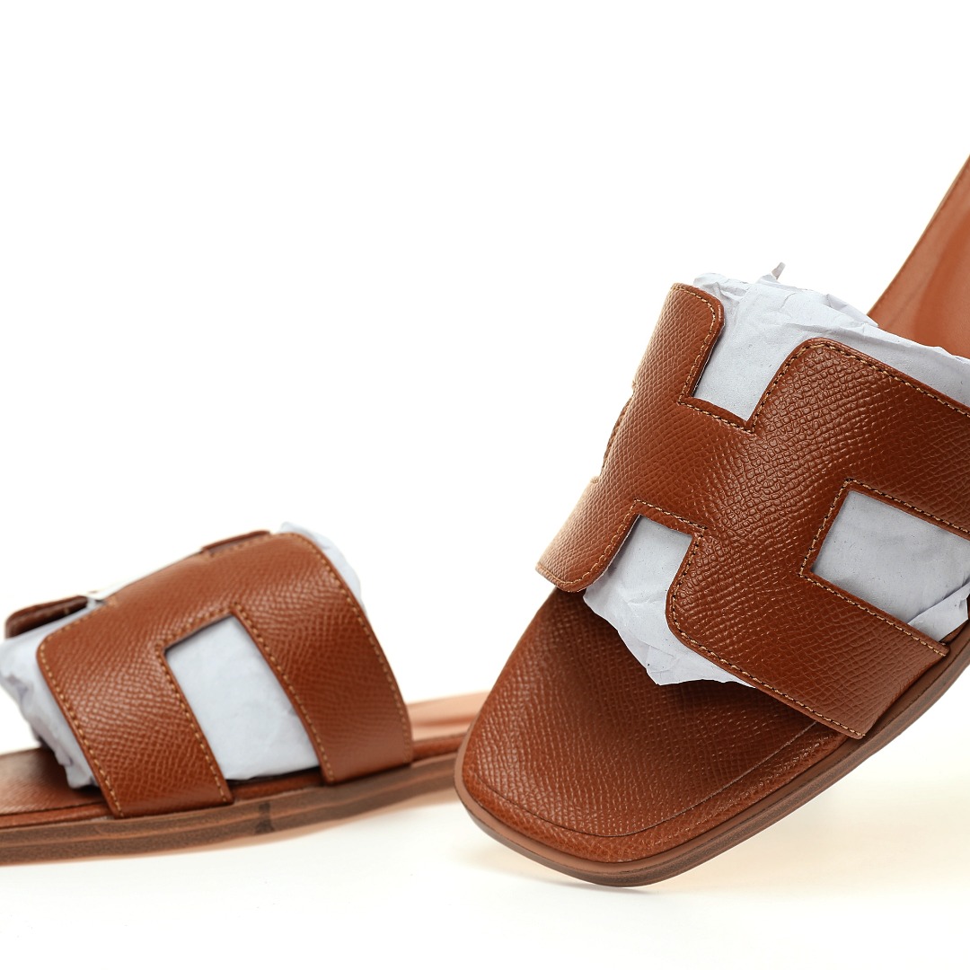 Replica Hermes Oran Sandal  Brown Alligator Shoe