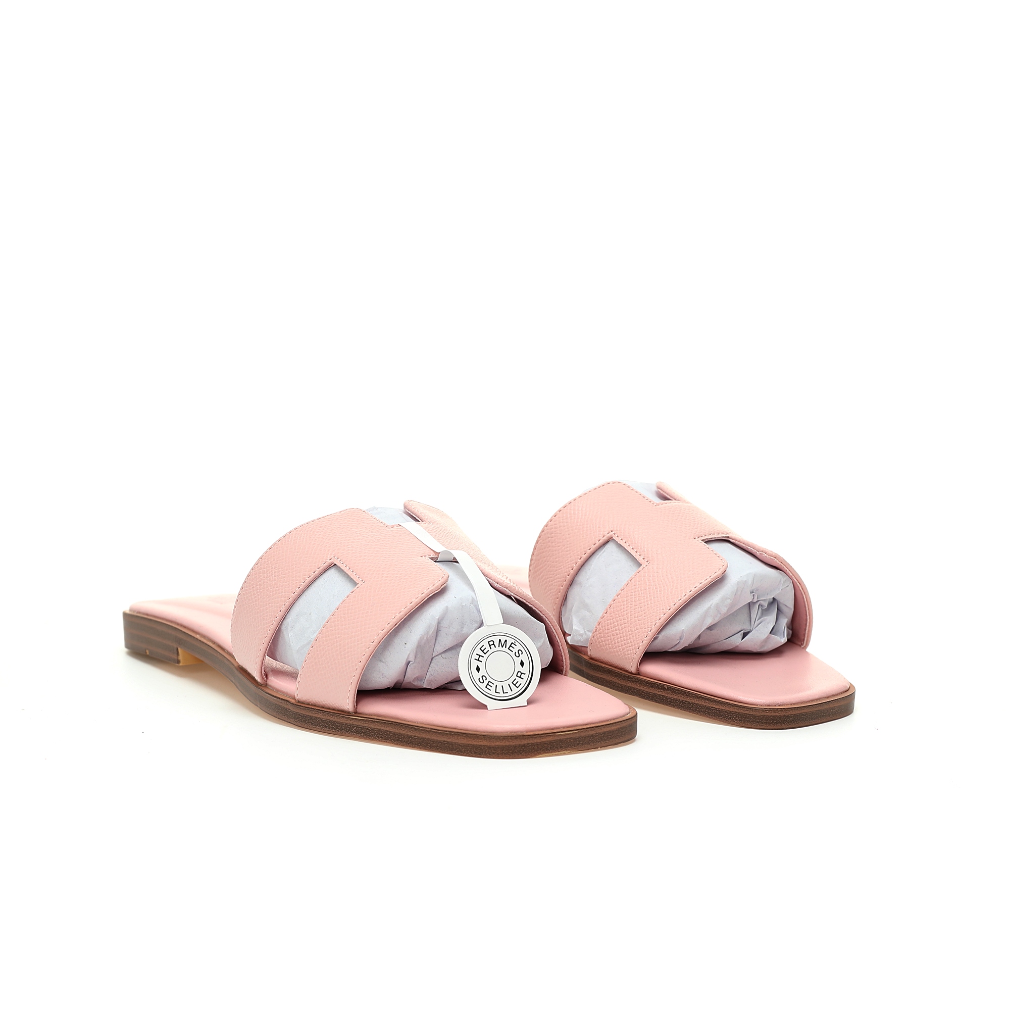 Replica Hermes Oran Sandal Pink Alligator rough sandals