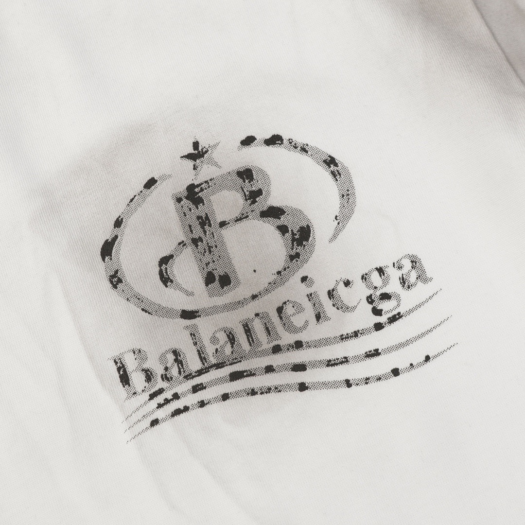 Replica Balenciaga Wash water stir-fried salt spray monkey before and after printing craft short-sleeved T-shirt