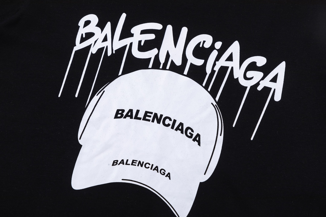 Replica Balenciaga spring/summer new b home graffiti letter cap print Tshirt