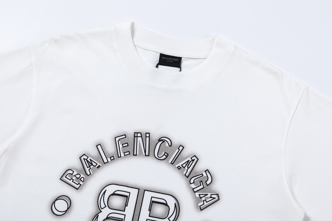 Replica Balenciaga BLCG double B letter print short sleeve T-shirt