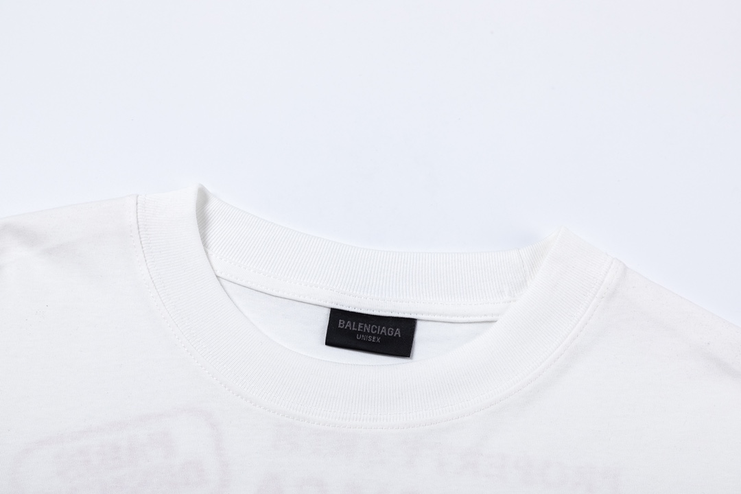 Replica Balenciaga BLCG fashion newspaper letter print short sleeve T-shirt